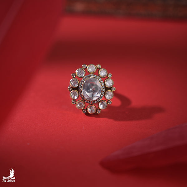 925 Silver Victorian Finger Ring -0936