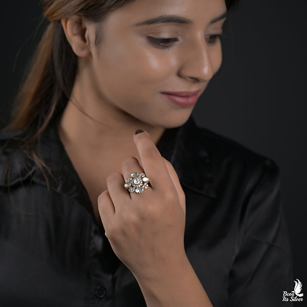925 Silver Victorian Finger Ring -0928