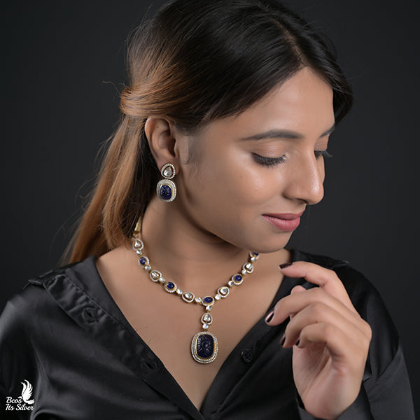 925 Silver Victorian Necklace with Earring-0920
