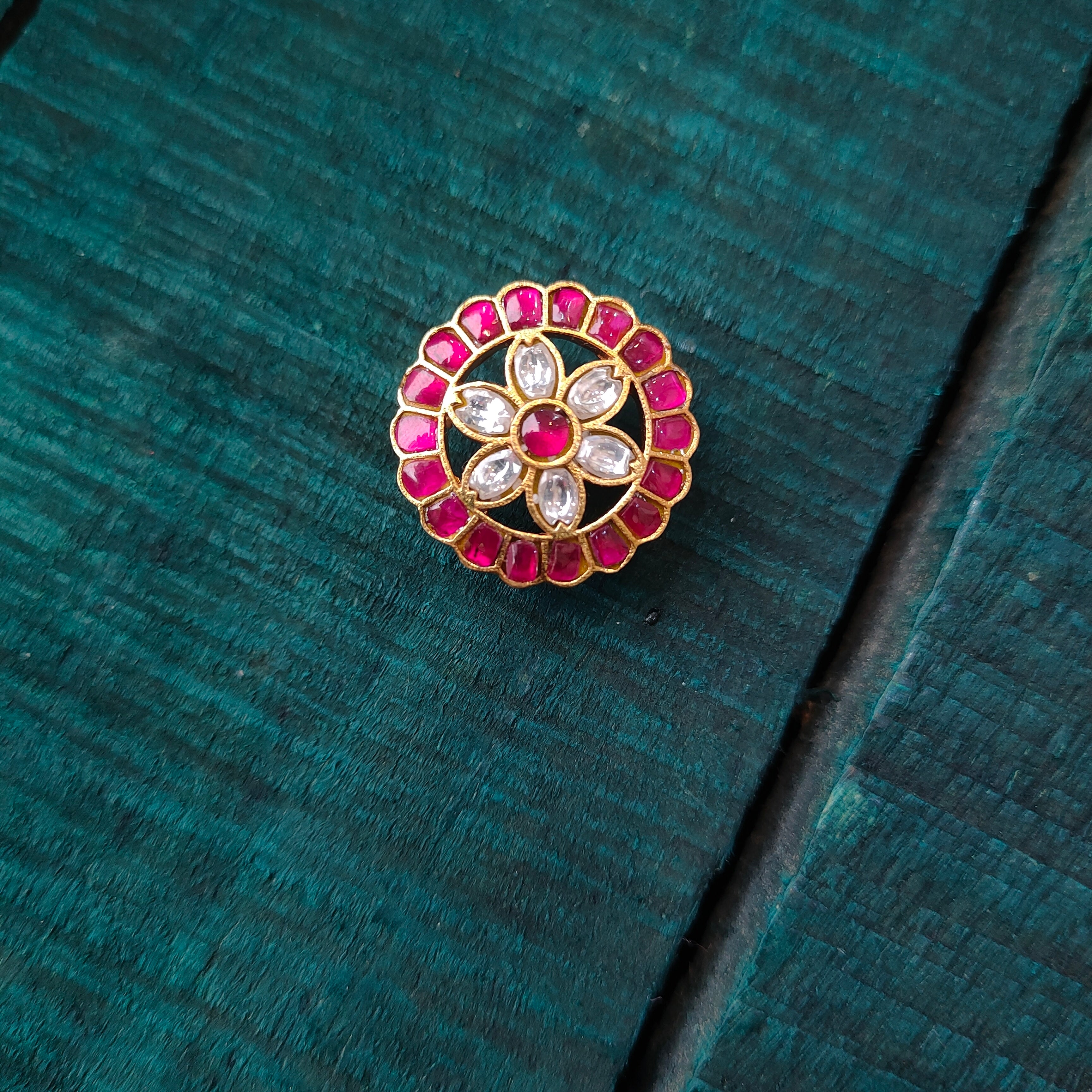 925 Silver kundan Pendant -0458