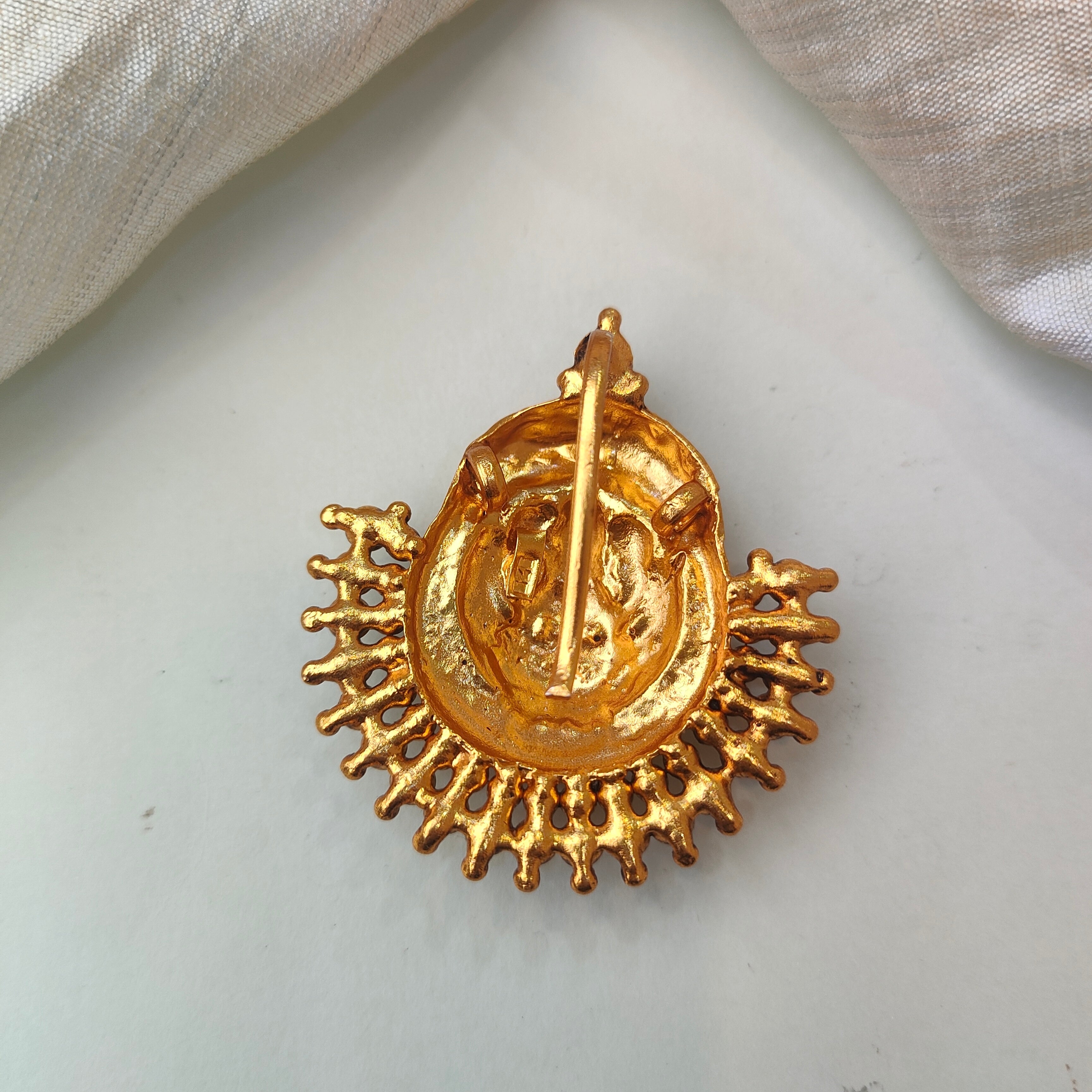 925 silver Gold Plated Lakshmi Pendant  - 0190