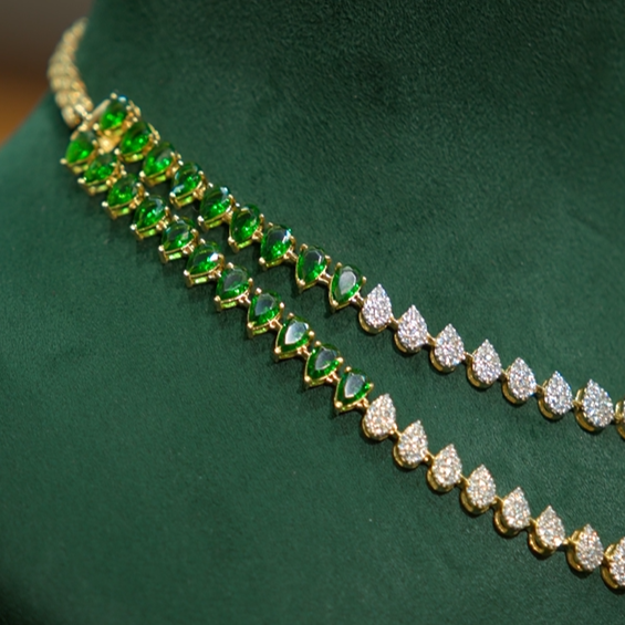 925 Silver Theia Diamond Look Necklace Set-1315