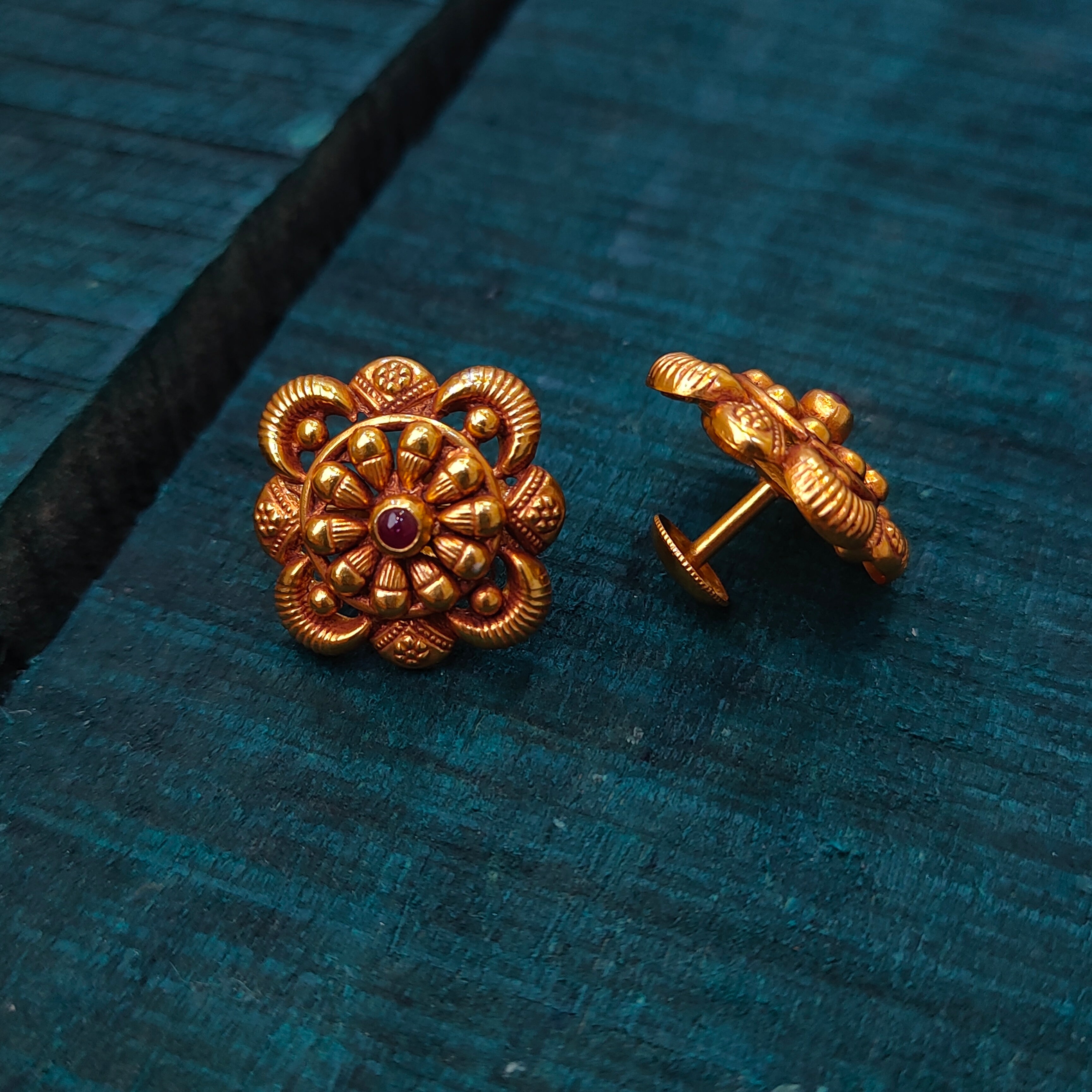 925 Silver Gold Plated Earstud -1391