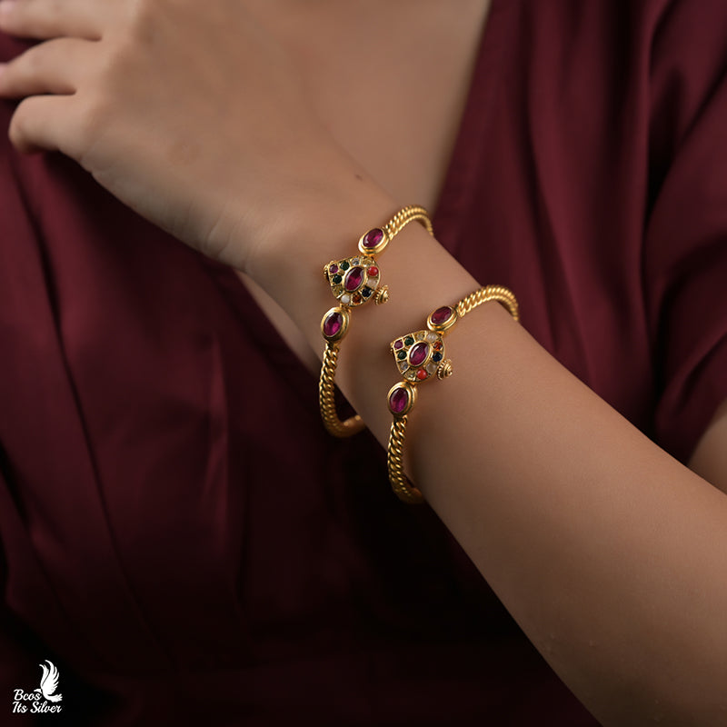 Gold Plated Bangle -0029 - Size - 2.5