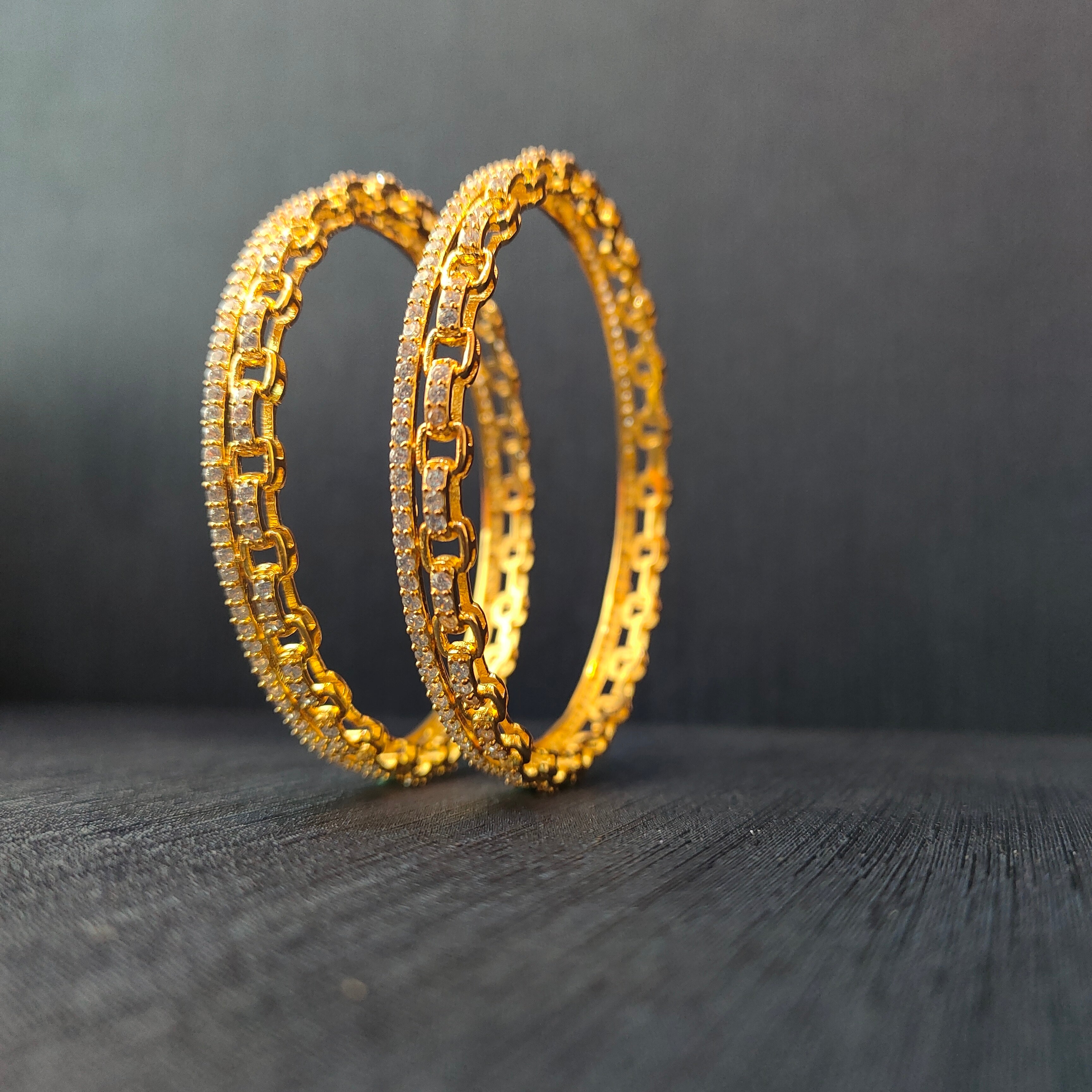 925 Silver CZ Stone Turkish Bangle-1372 - Size 2.6