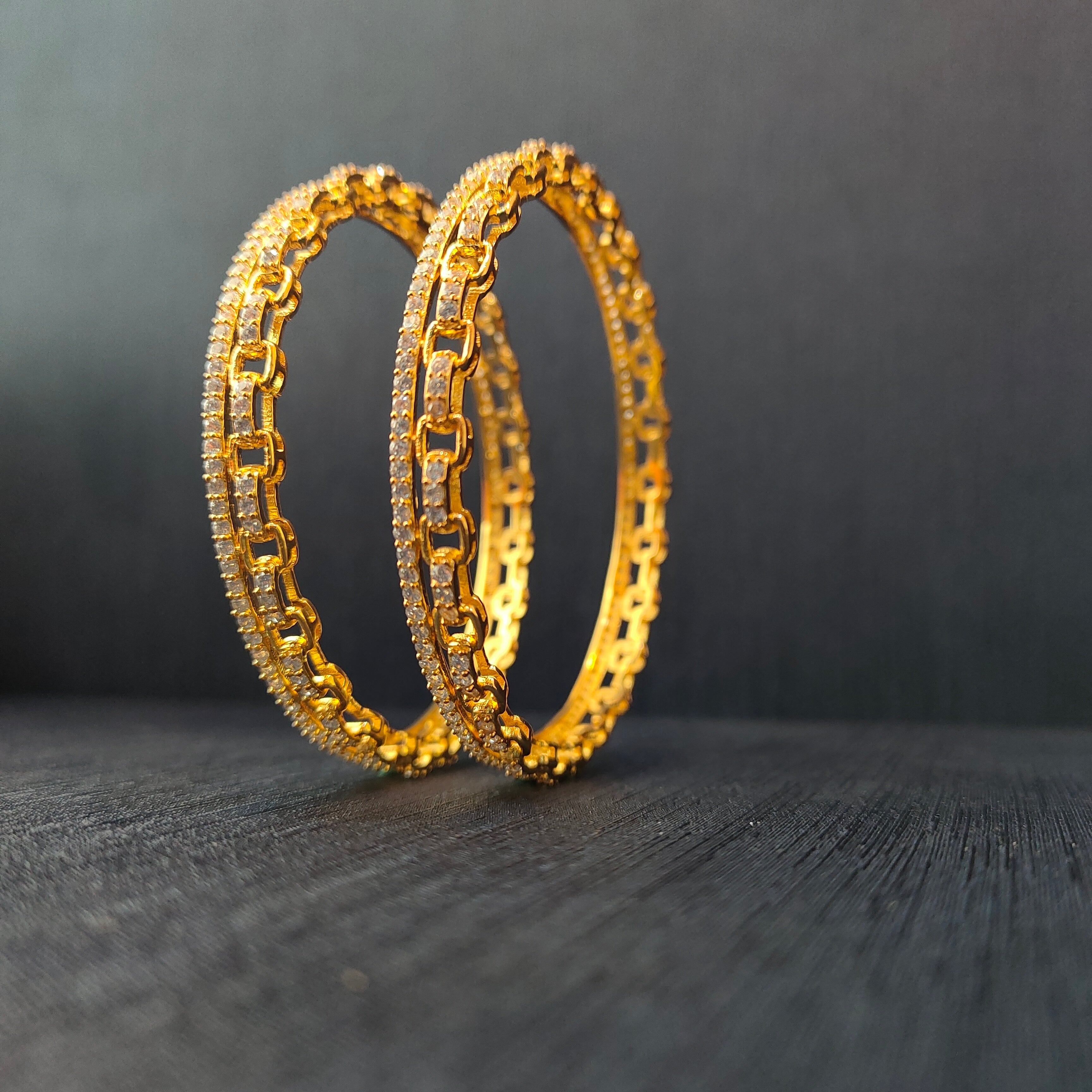 925 Silver CZ Stone Turkish Bangle-1372 - Size 2.6