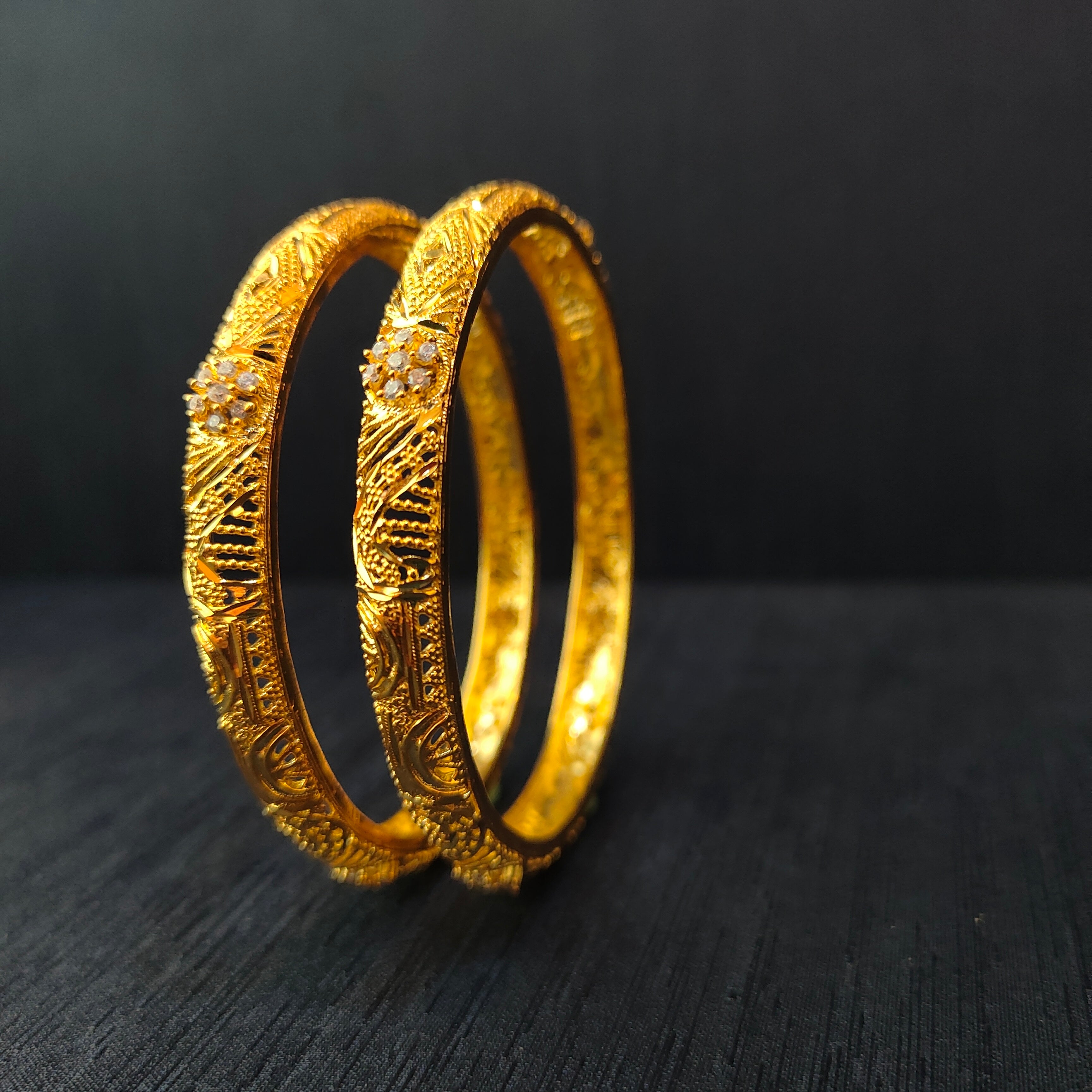 925 Silver CZ Stone Turkish Bangle-1375 - Size 2.6