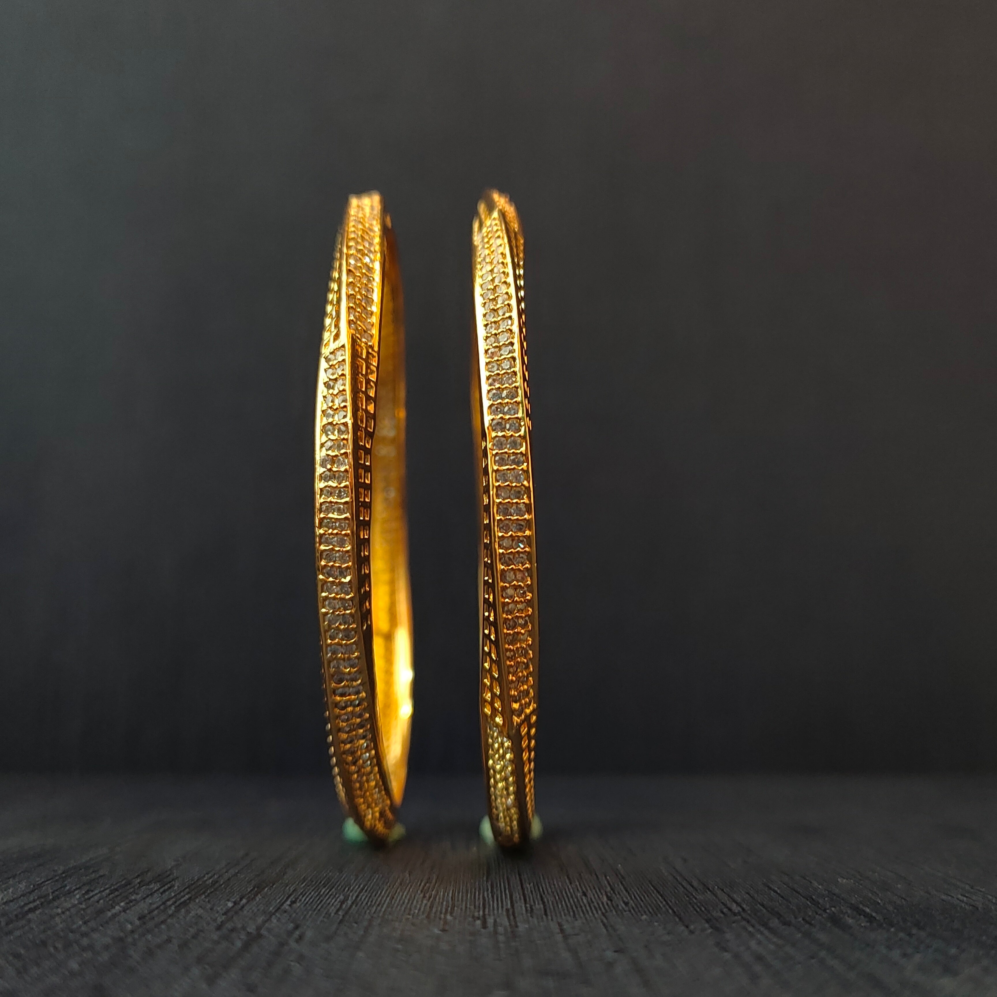 925 Silver CZ Stone Turkish Bangle-1376 - Size 2.5