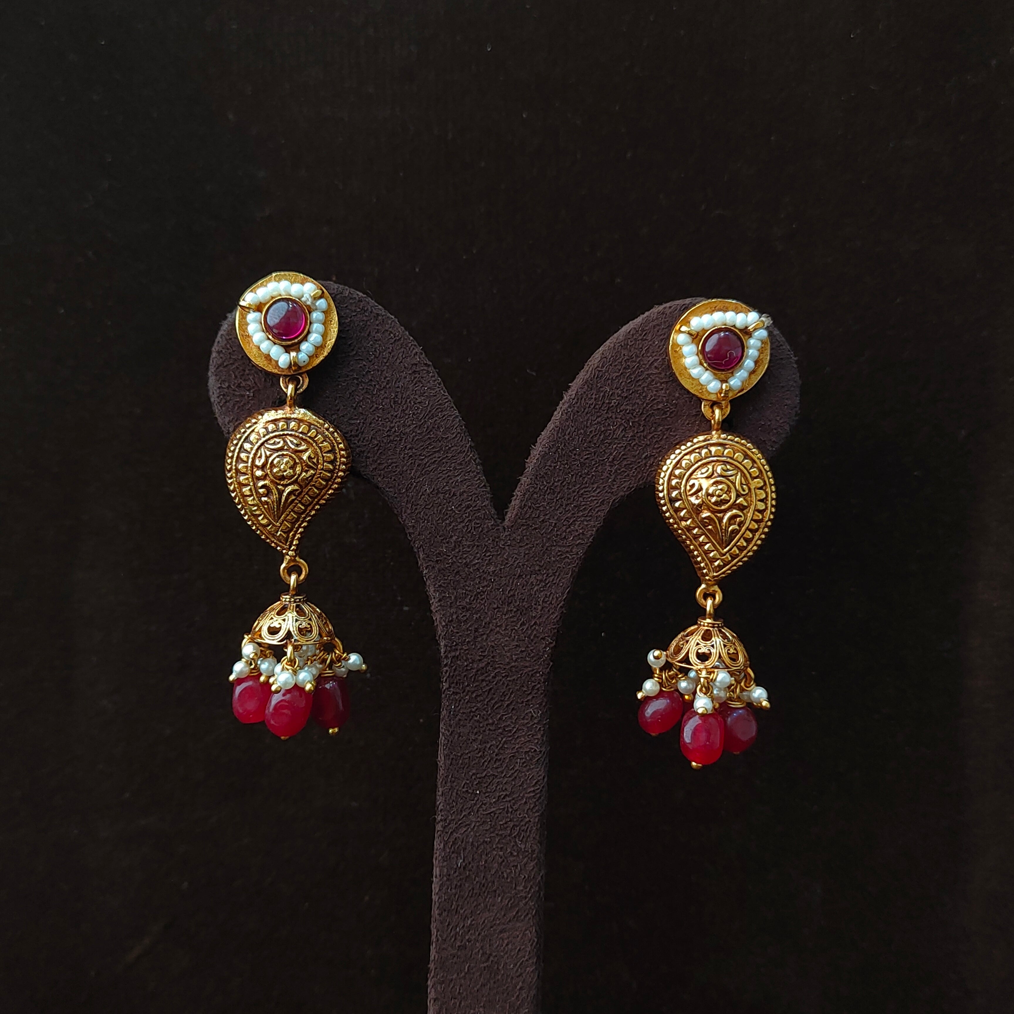 925 Silver Gold Plated Earring-0041