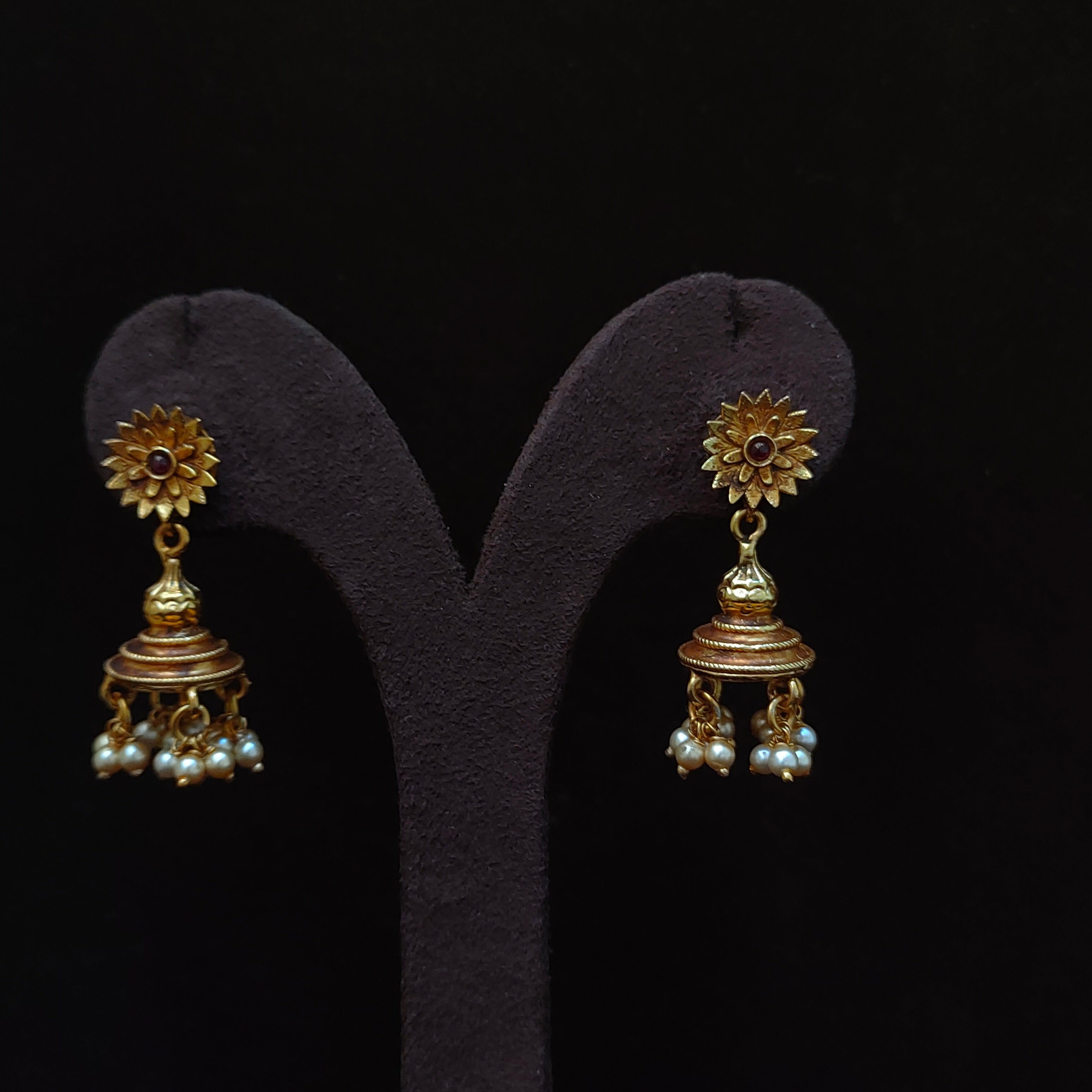 925 Silver Gold Plated Earring-1386