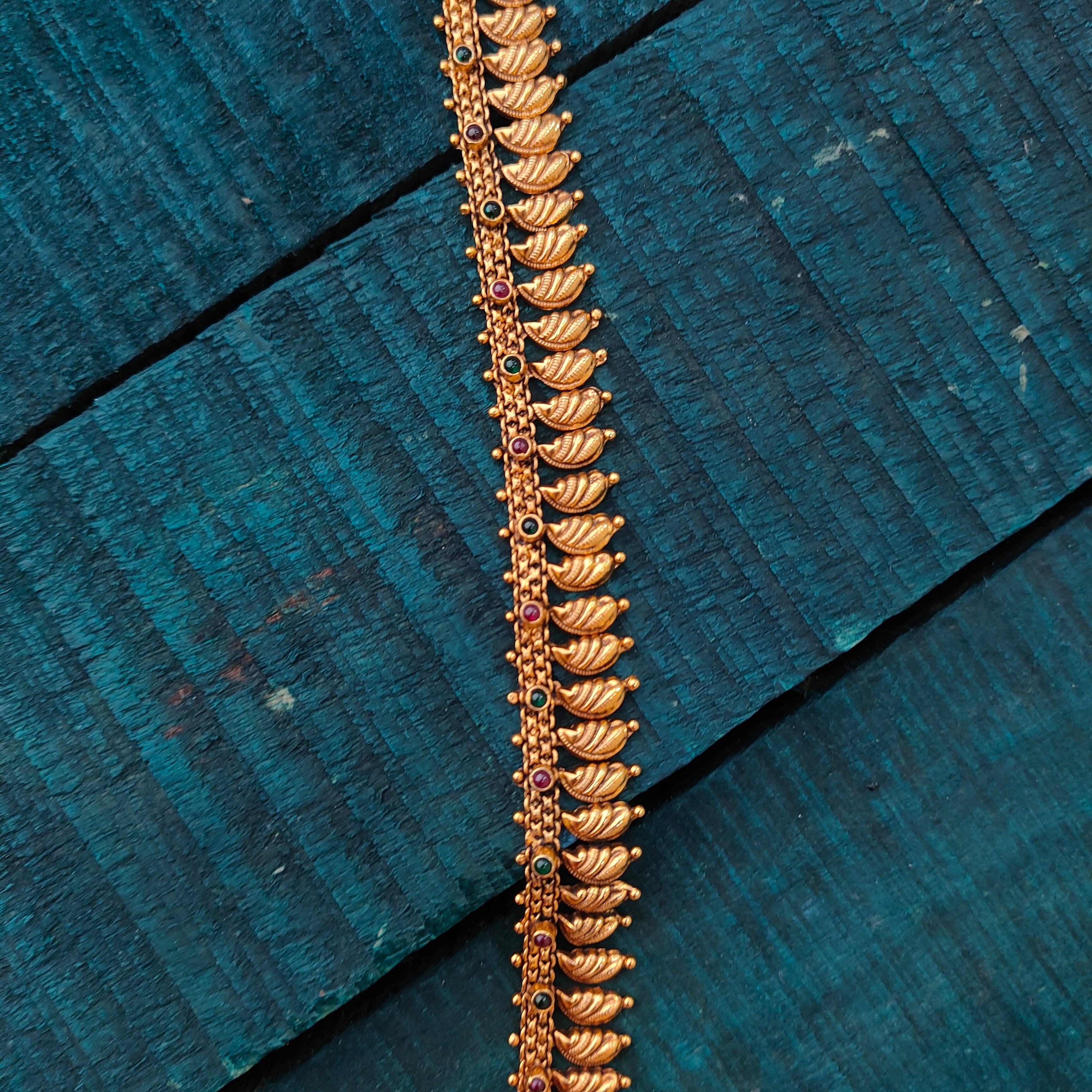 925 Silver Gold Plated Leaf Haram -4111