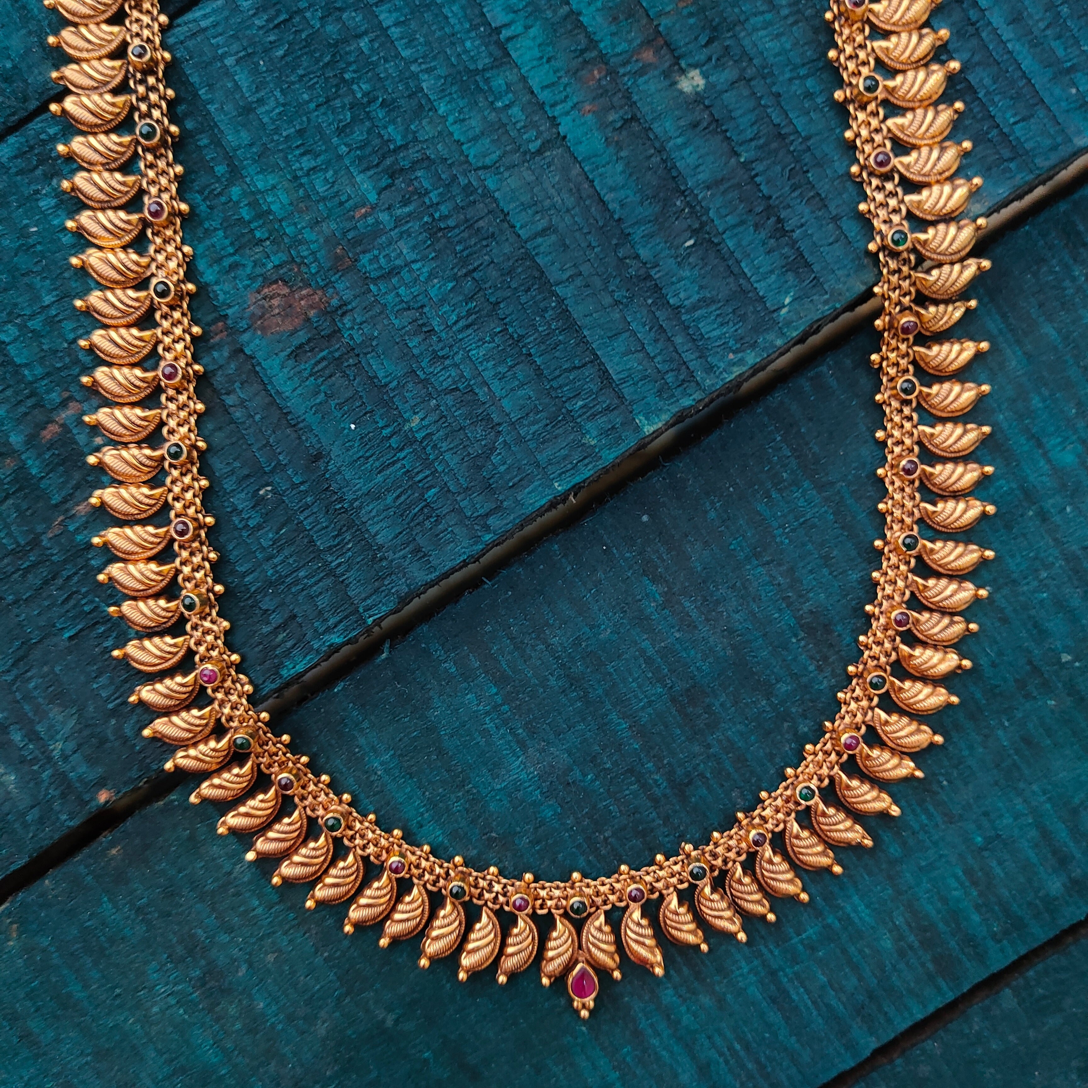 925 Silver Gold Plated Leaf Haram -4111