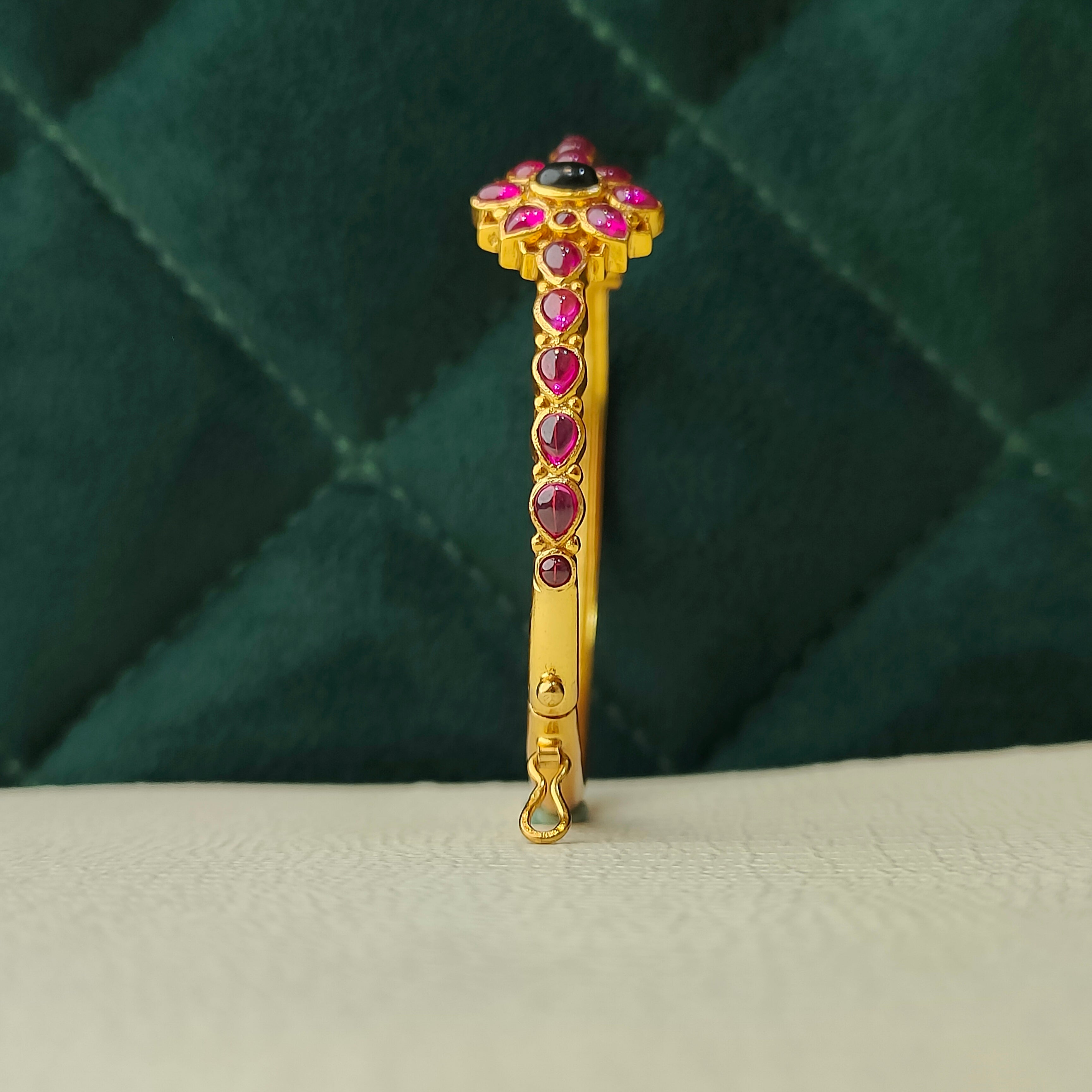 925 Silver Single Kundan Kada -1368