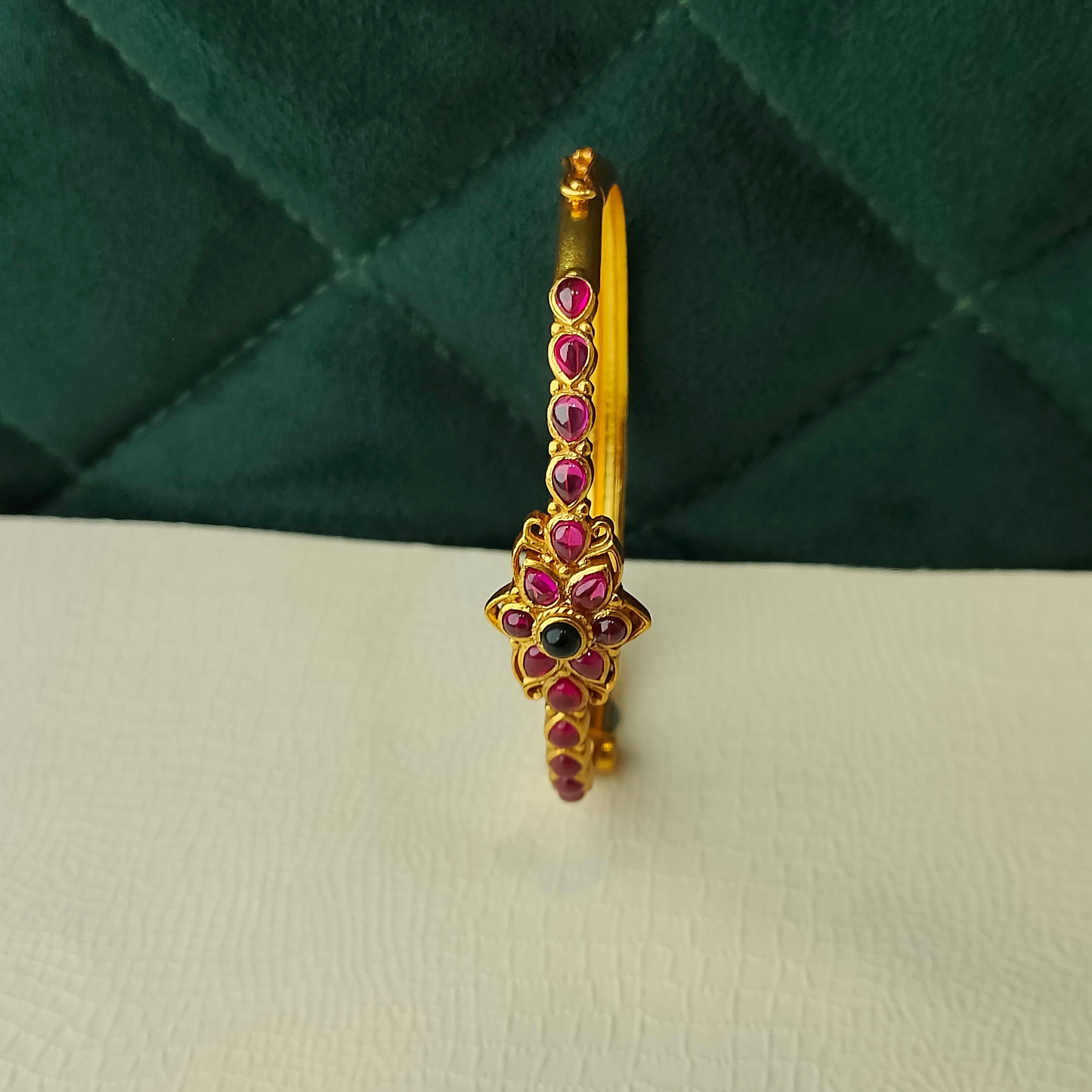 925 Silver Single Kundan Kada -1368