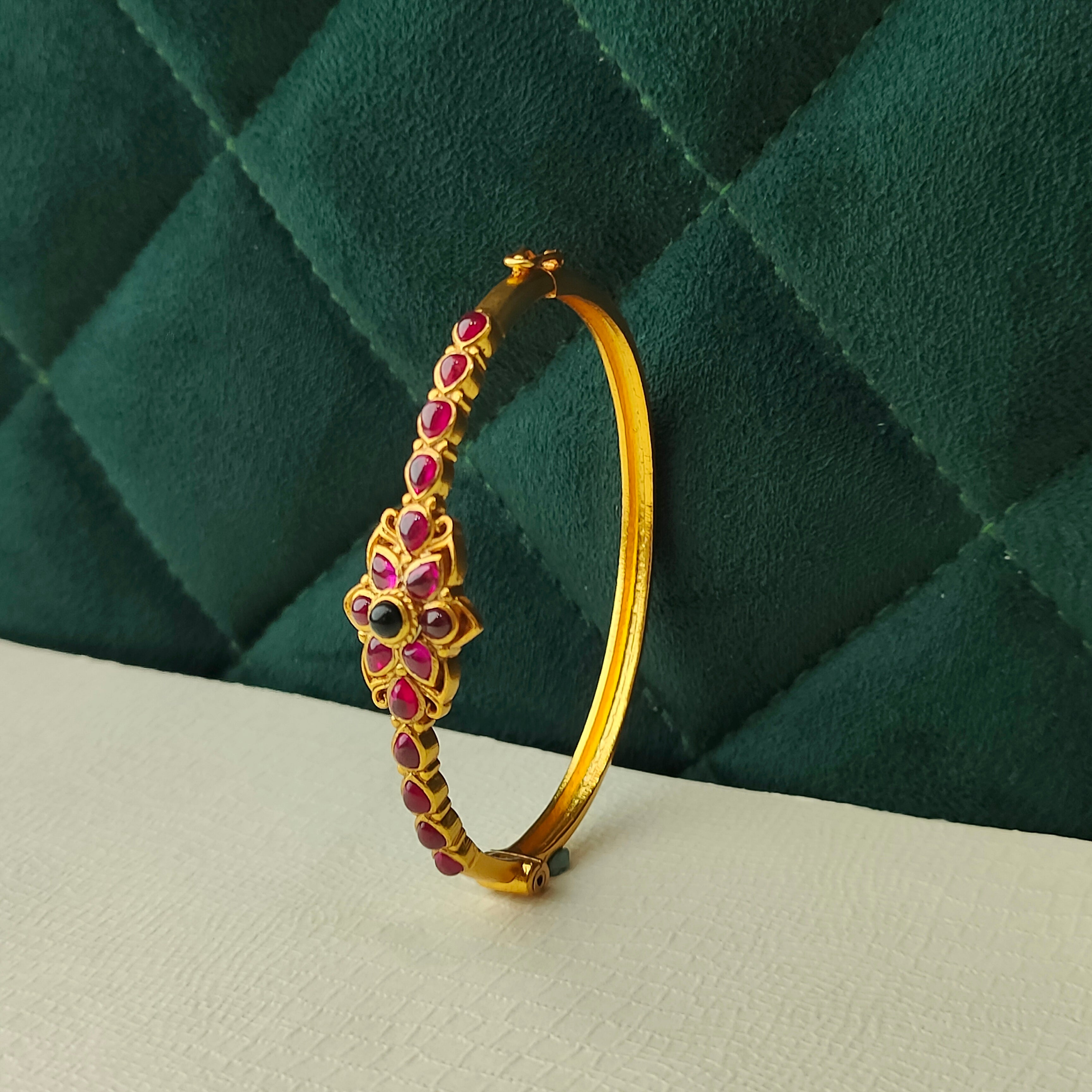 925 Silver Single Kundan Kada -1368