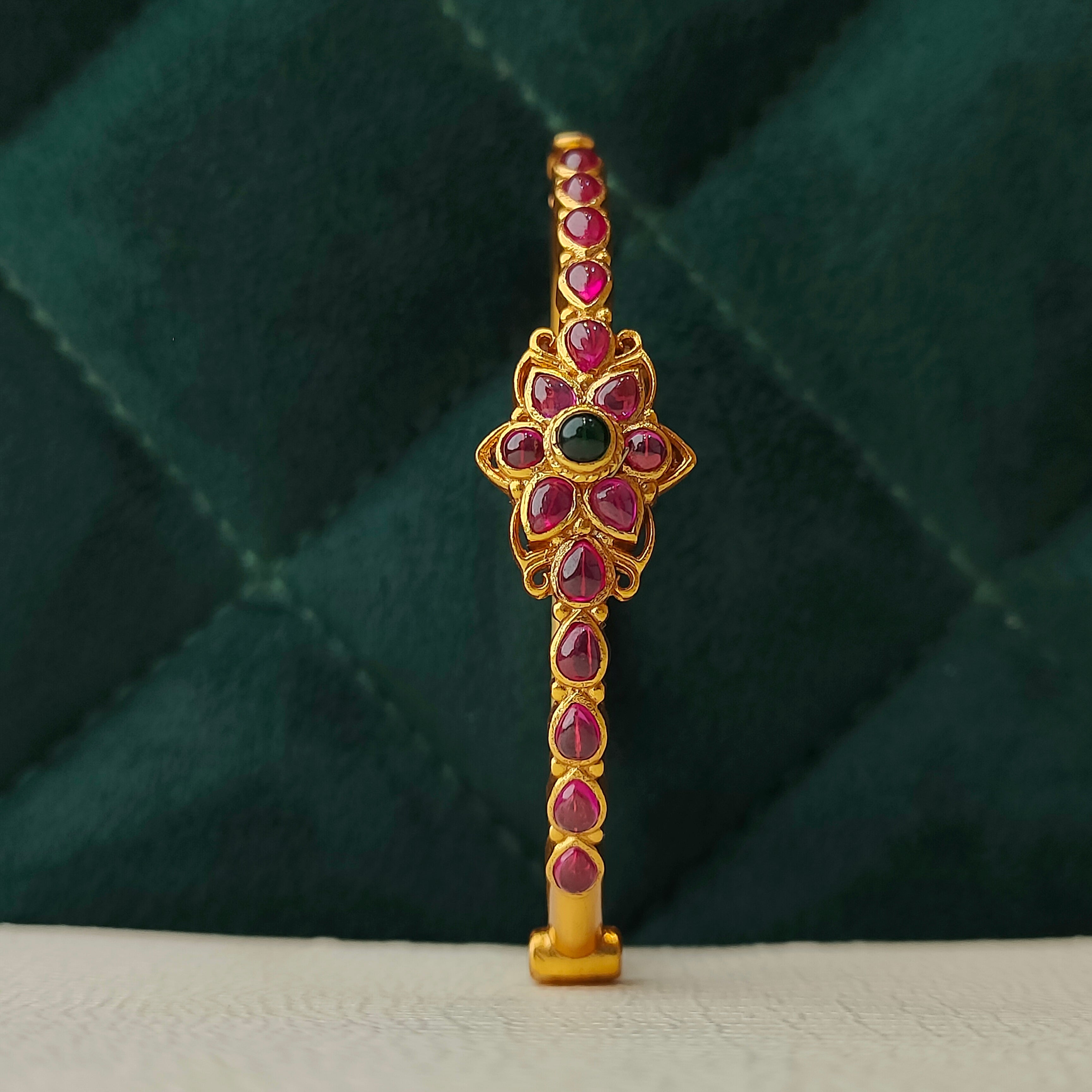 925 Silver Single Kundan Kada -1368