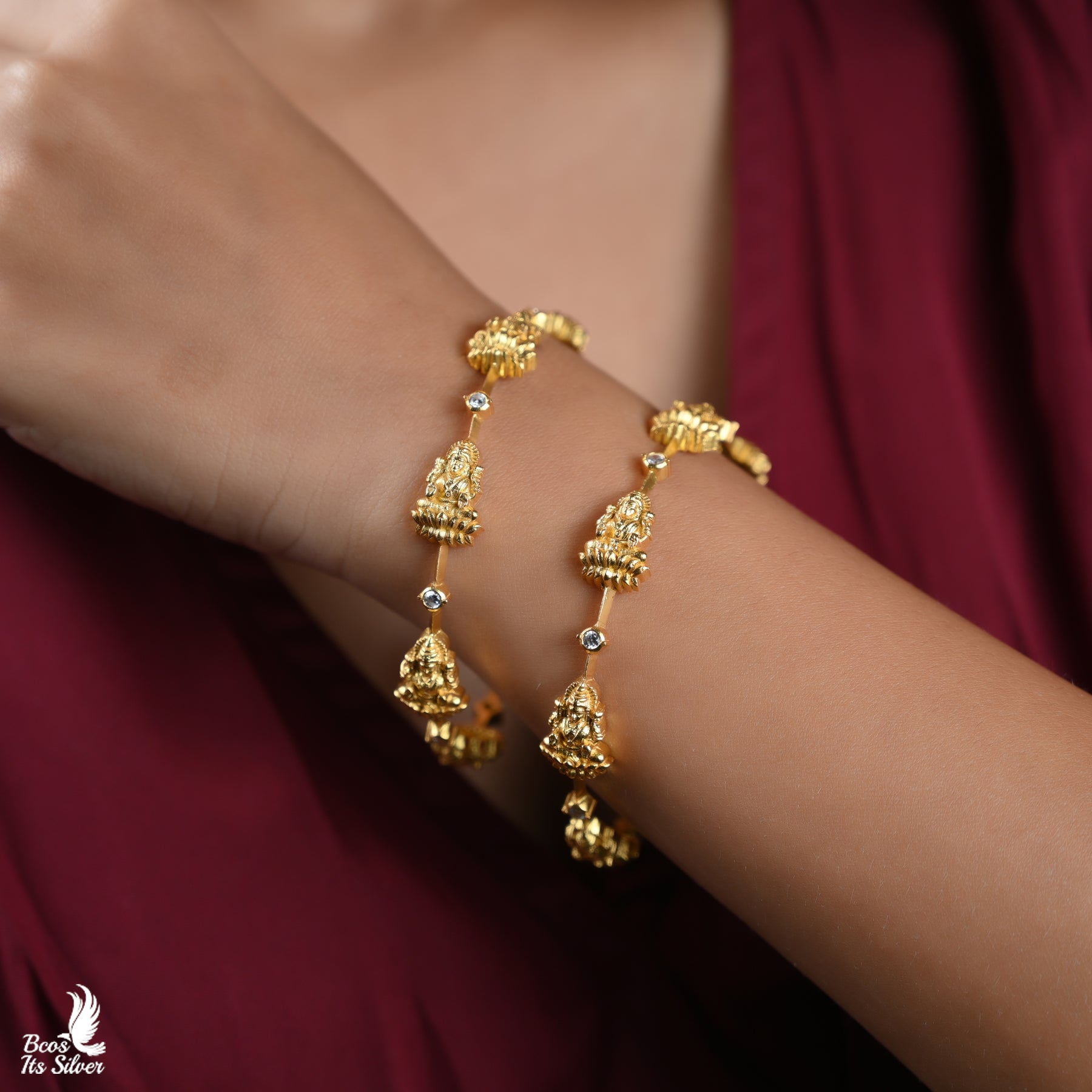 Gold Plated Lakshmi Bangle - 4498