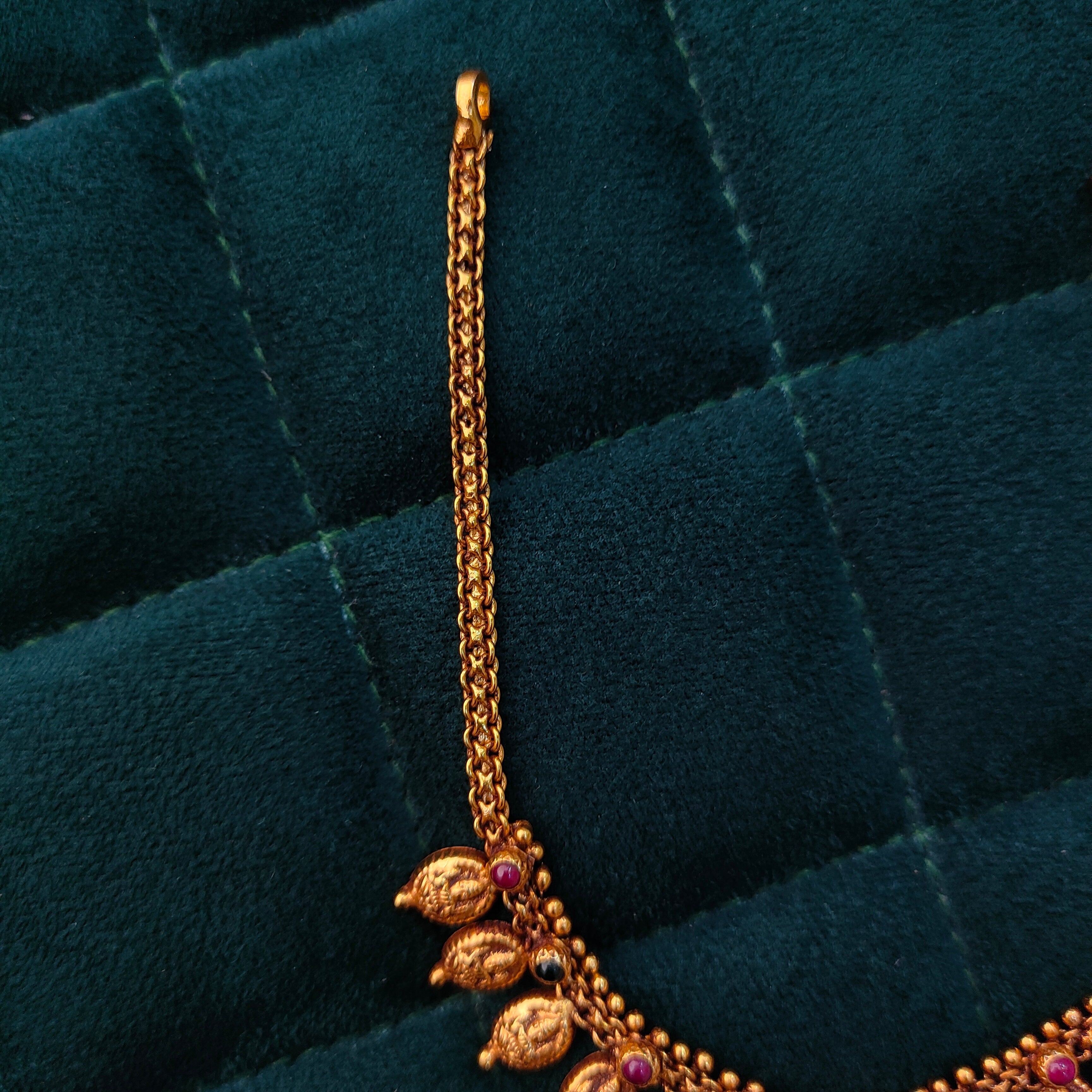 925 Silver Gold Plated Lakshmi Necklace-1373