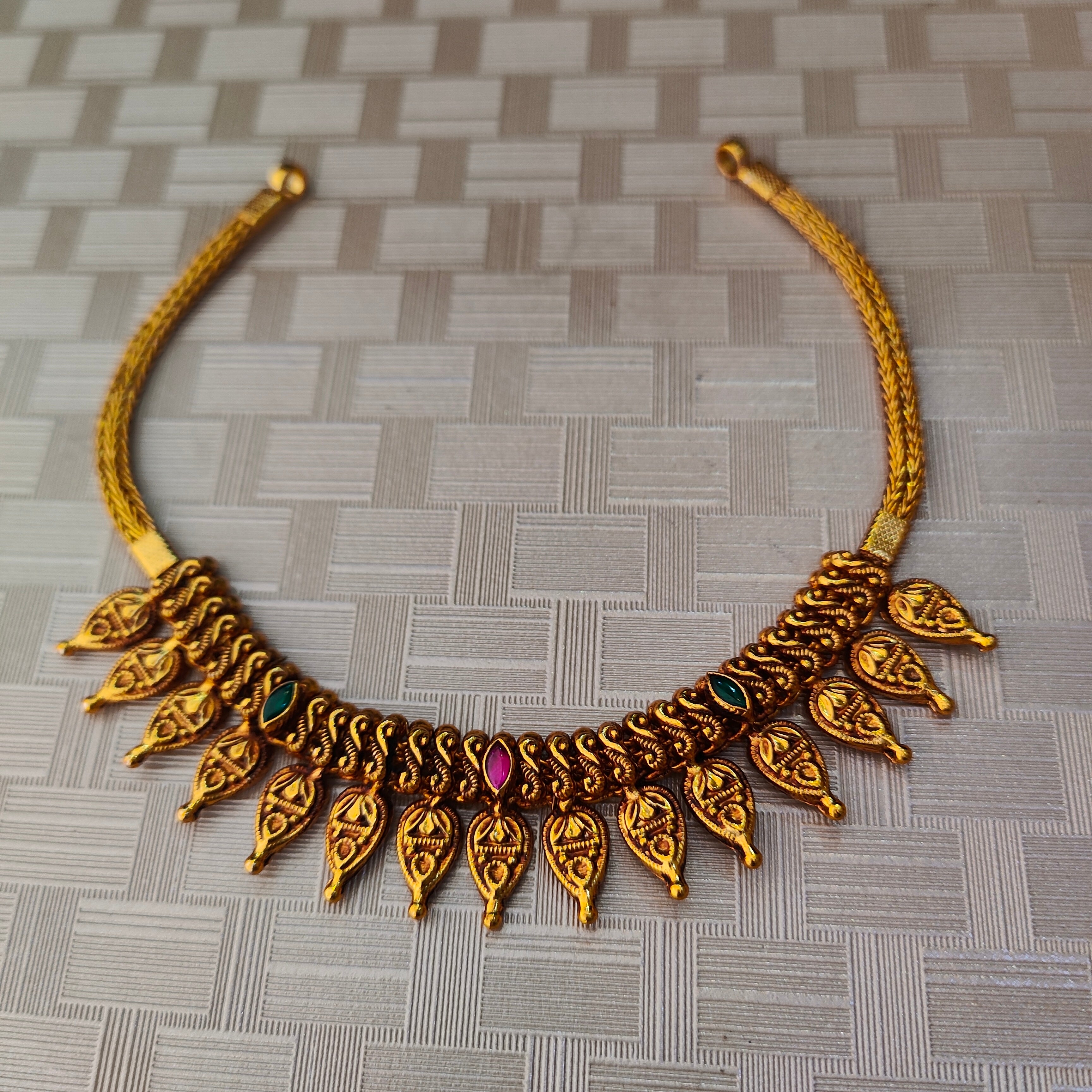 925 Silver Gold Plated Necklace-1306