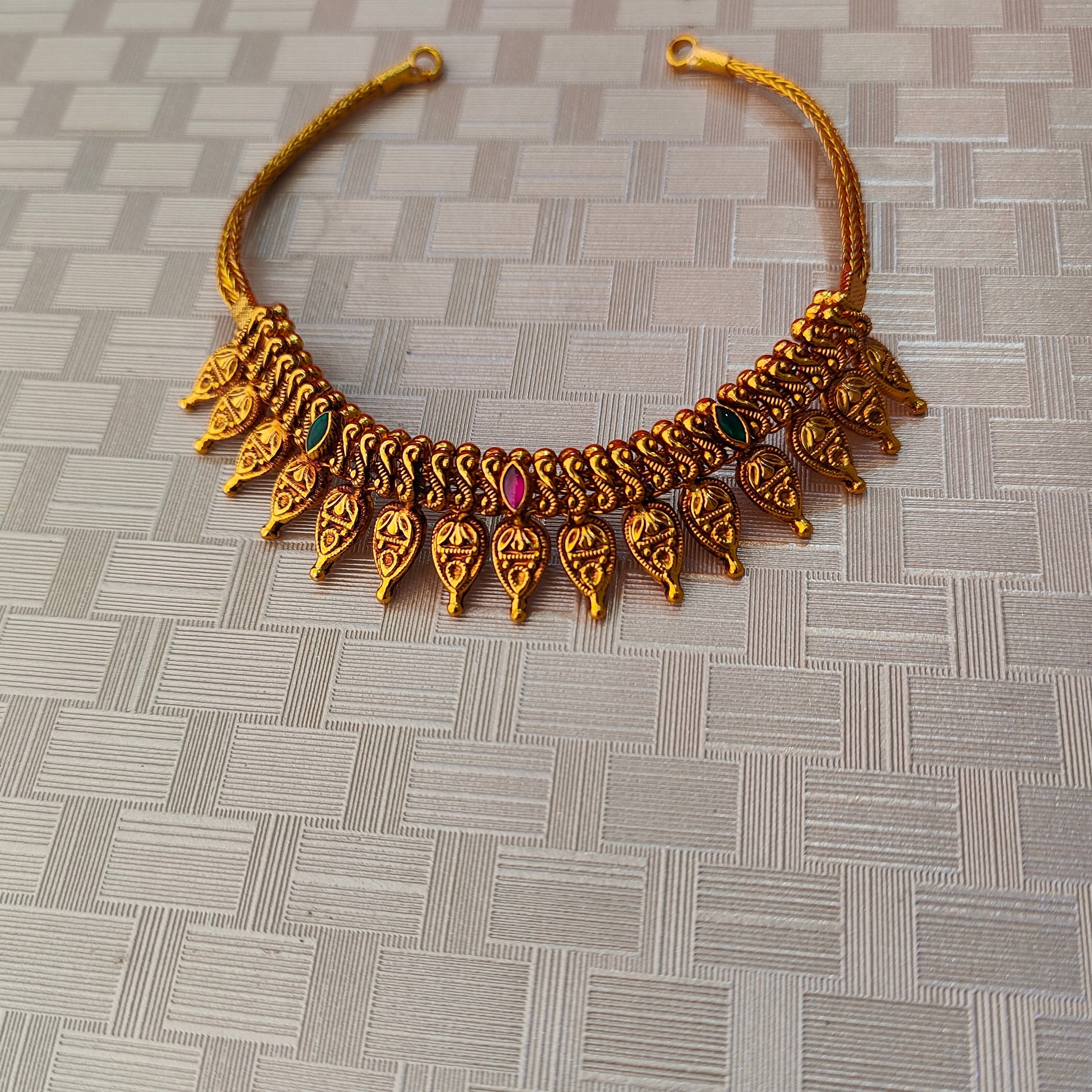 925 Silver Gold Plated Necklace-1306