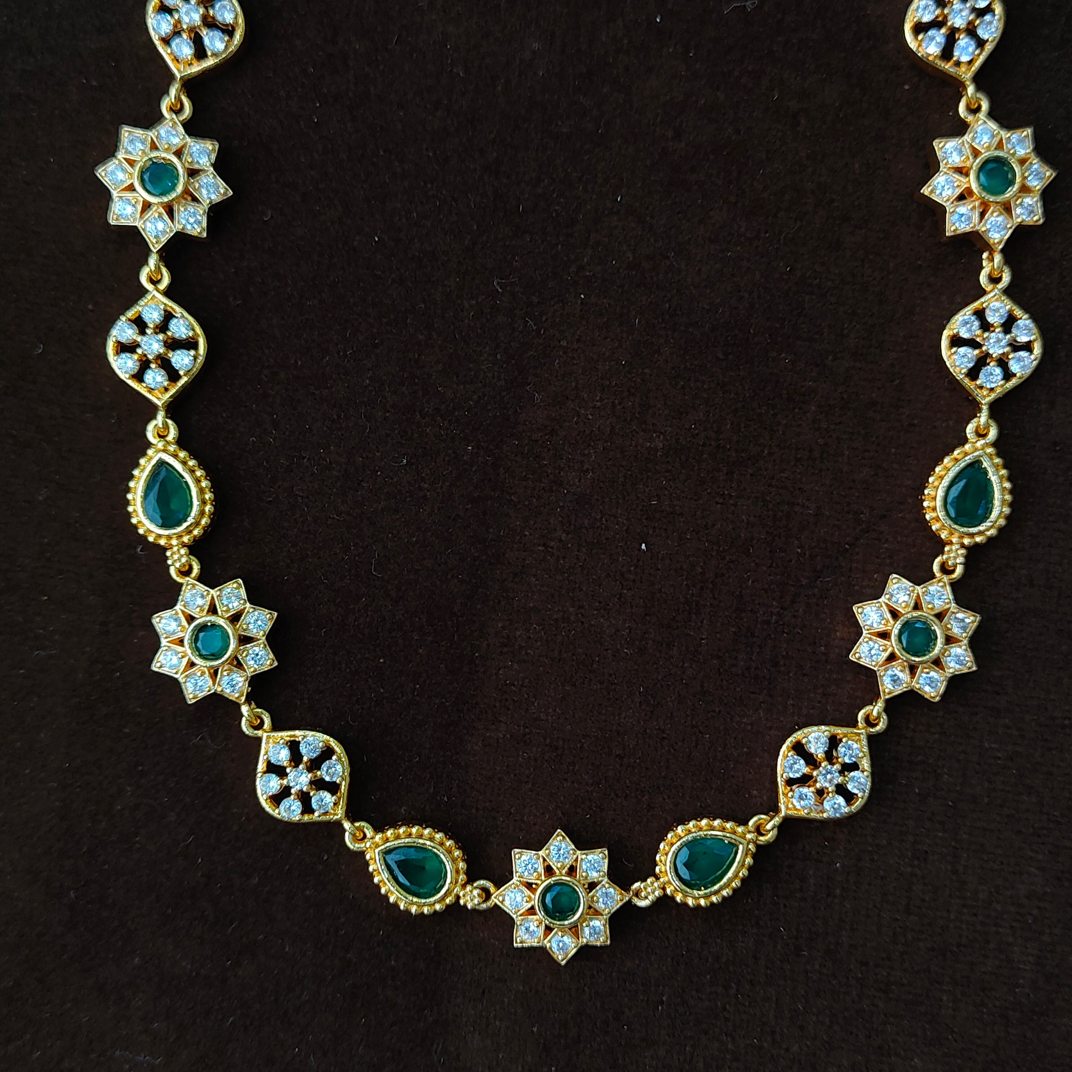 925 Silver Gold Plated Necklace-5573