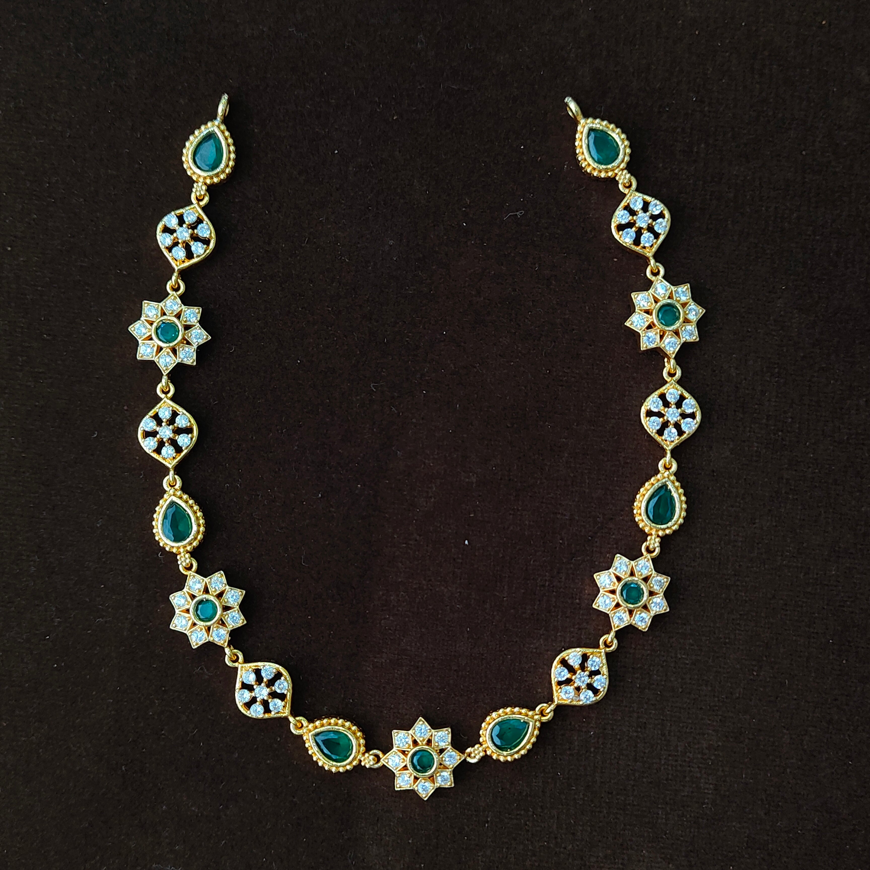 925 Silver Gold Plated Necklace-5573