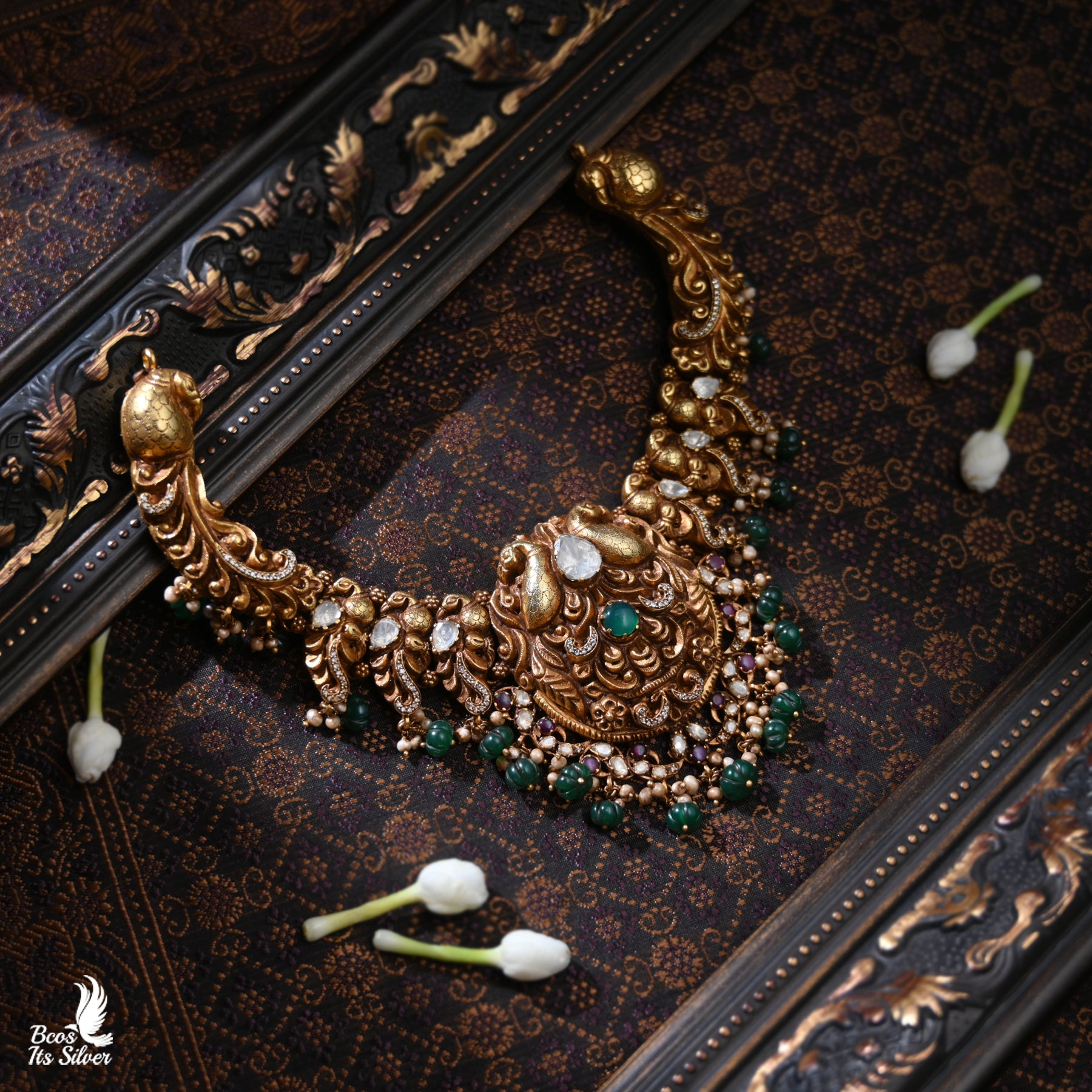 Gold Plated Polki Nakash Necklace - 2975