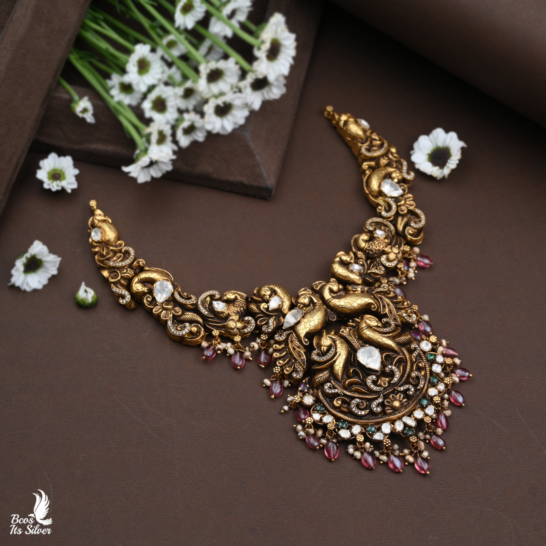 Gold Plated Polki Nakash Necklace - 3816