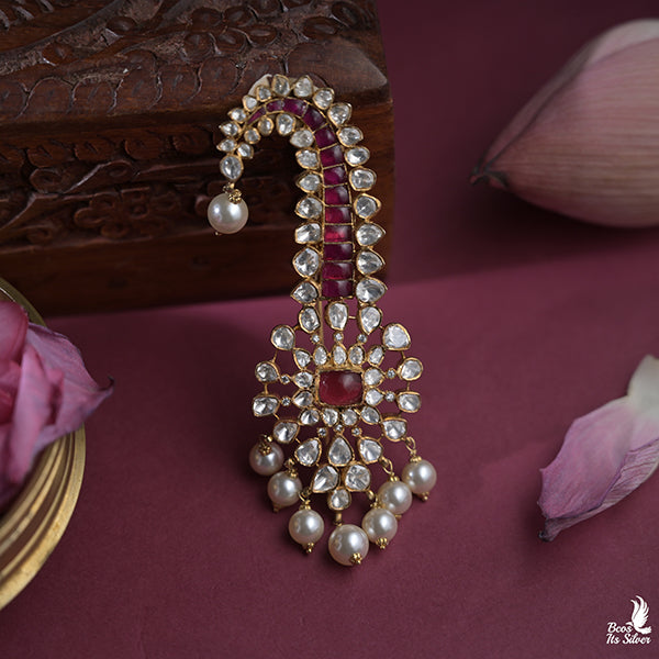 Gold Plated Saree Brooch-0458