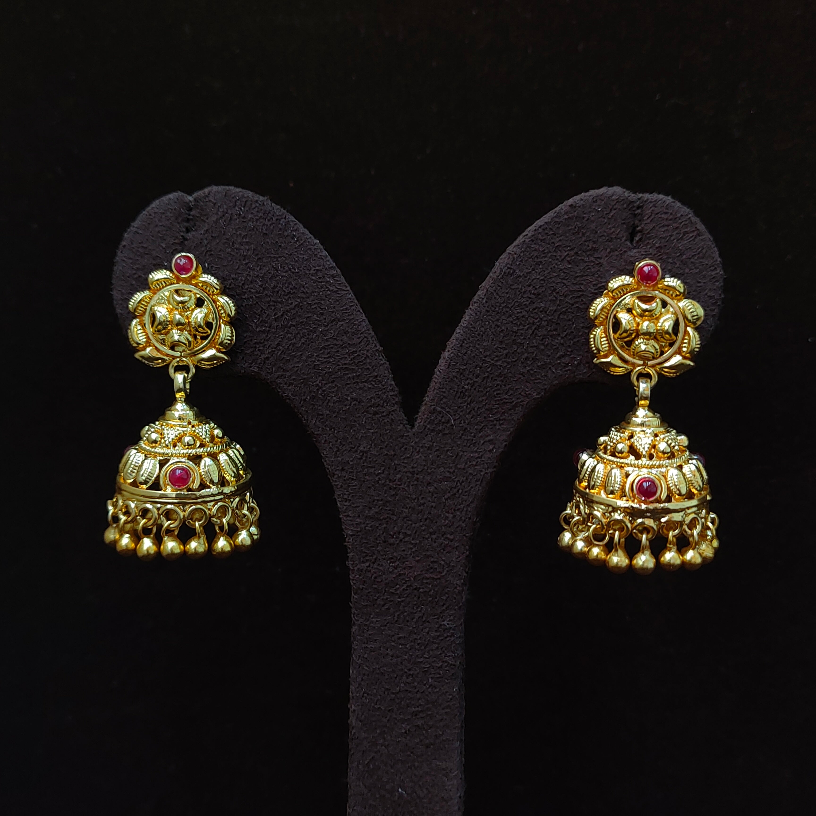 925 Silver Gold Plated Small Jhumka-1389