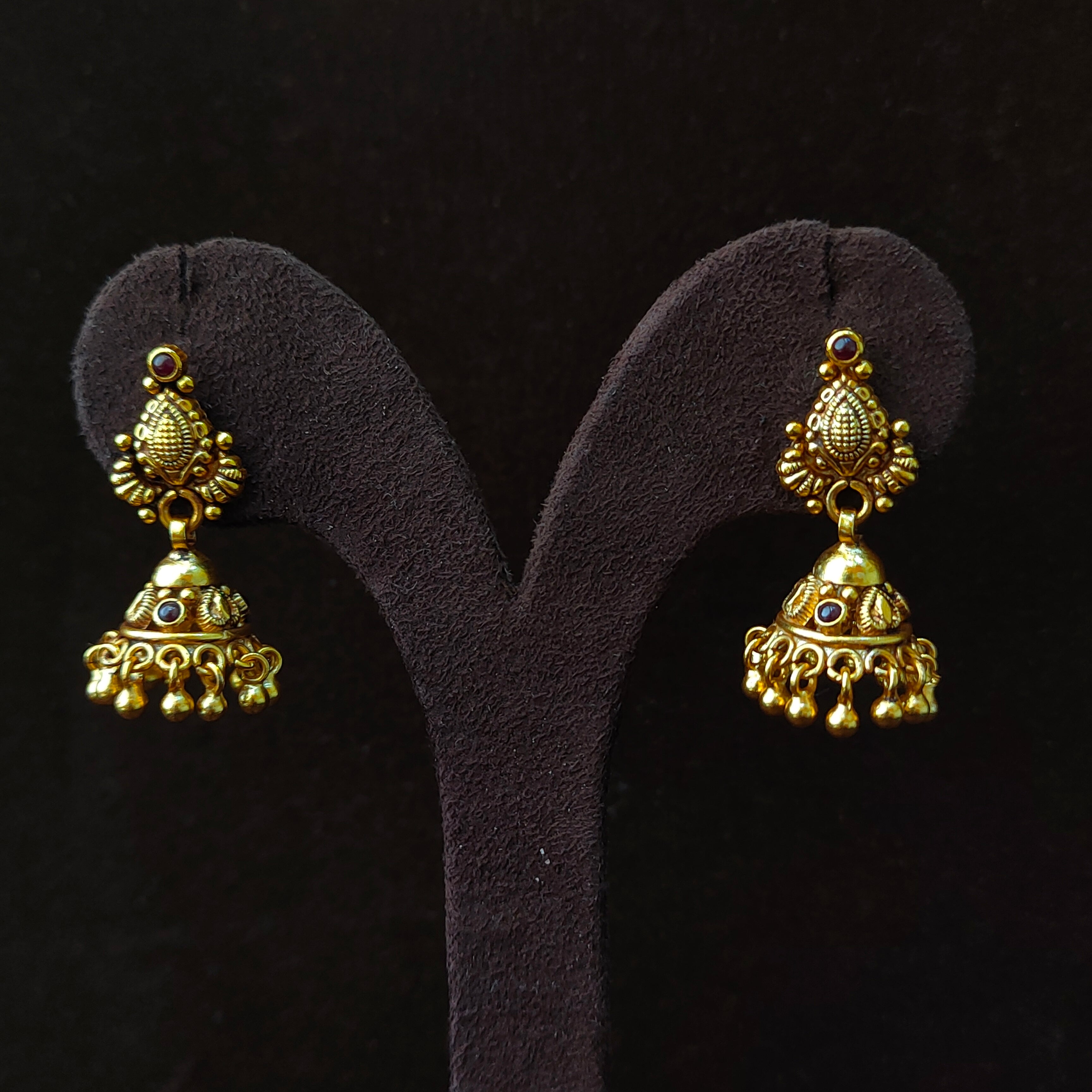 925 Silver Gold Plated Small Jhumka-1381