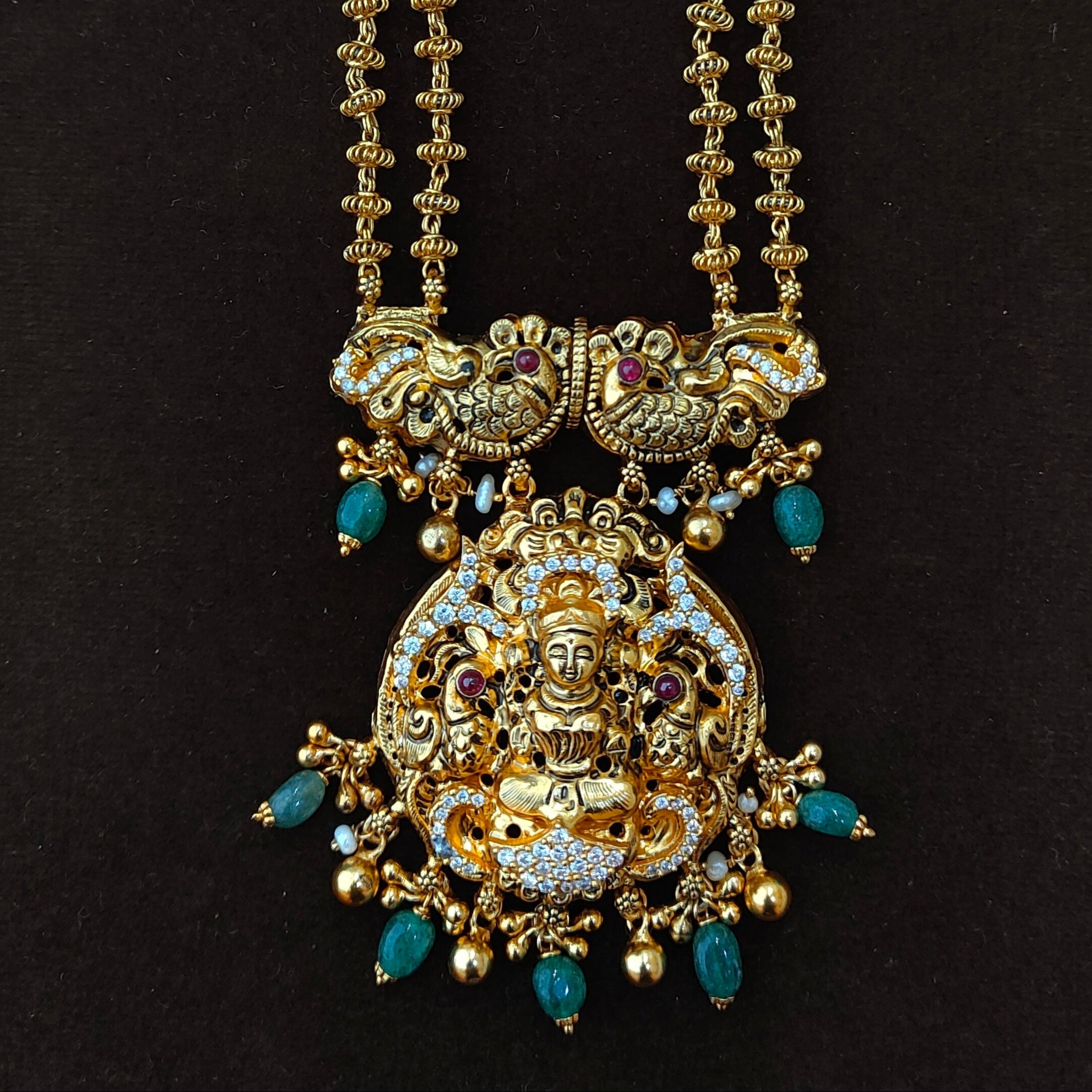 925 Silver Nakshi Chain with pendant Haram-1340