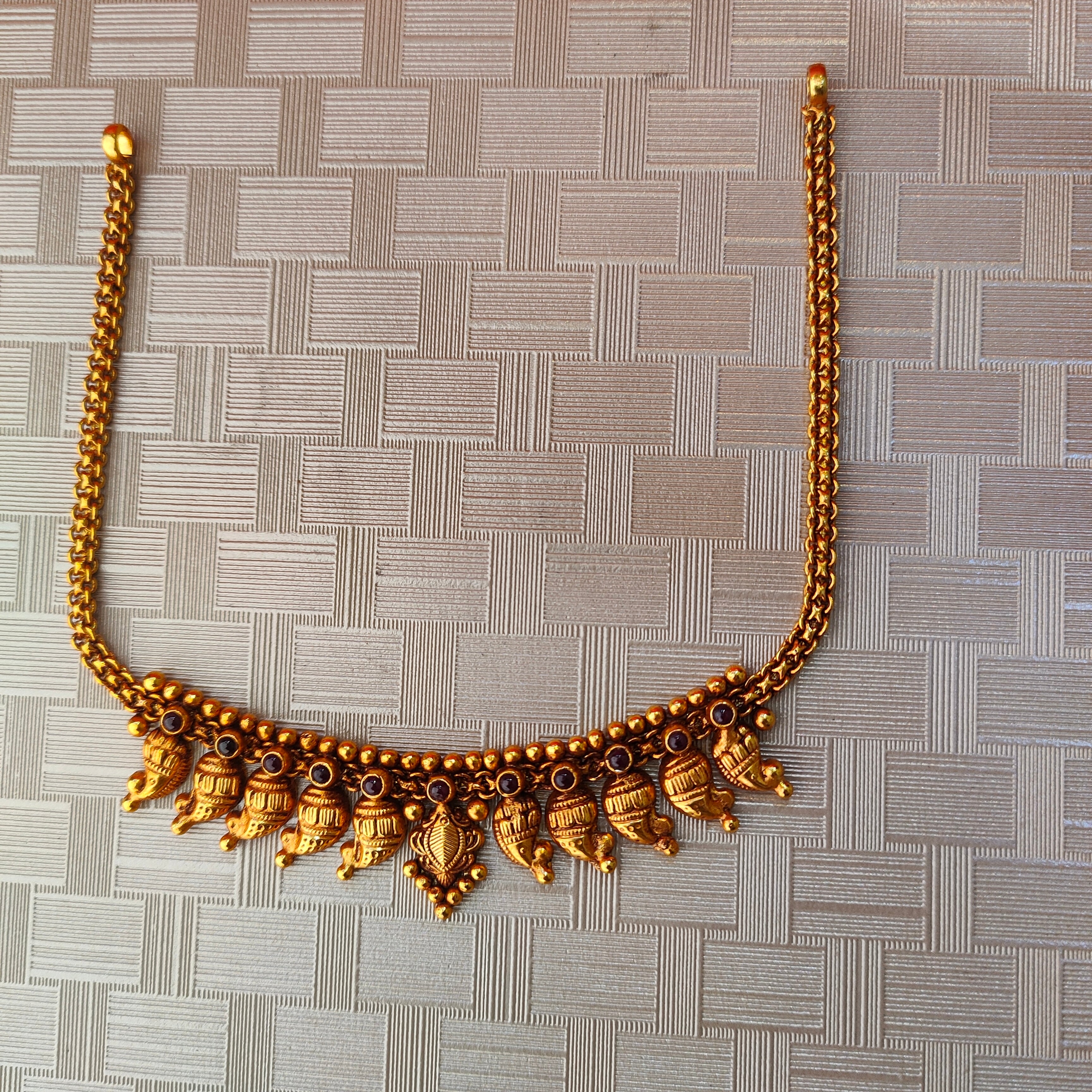 925 Silver Gold Plated Necklace-1303