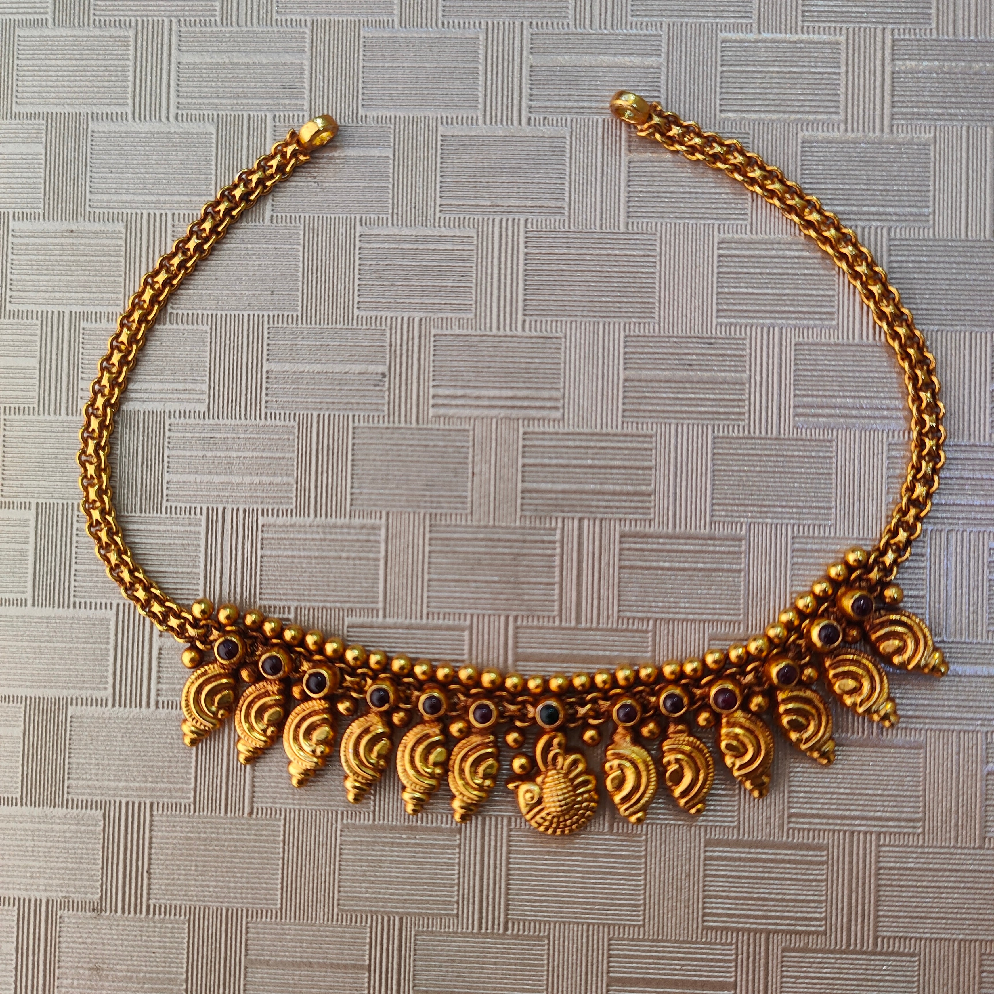 925 Silver Gold Plated Necklace-1304