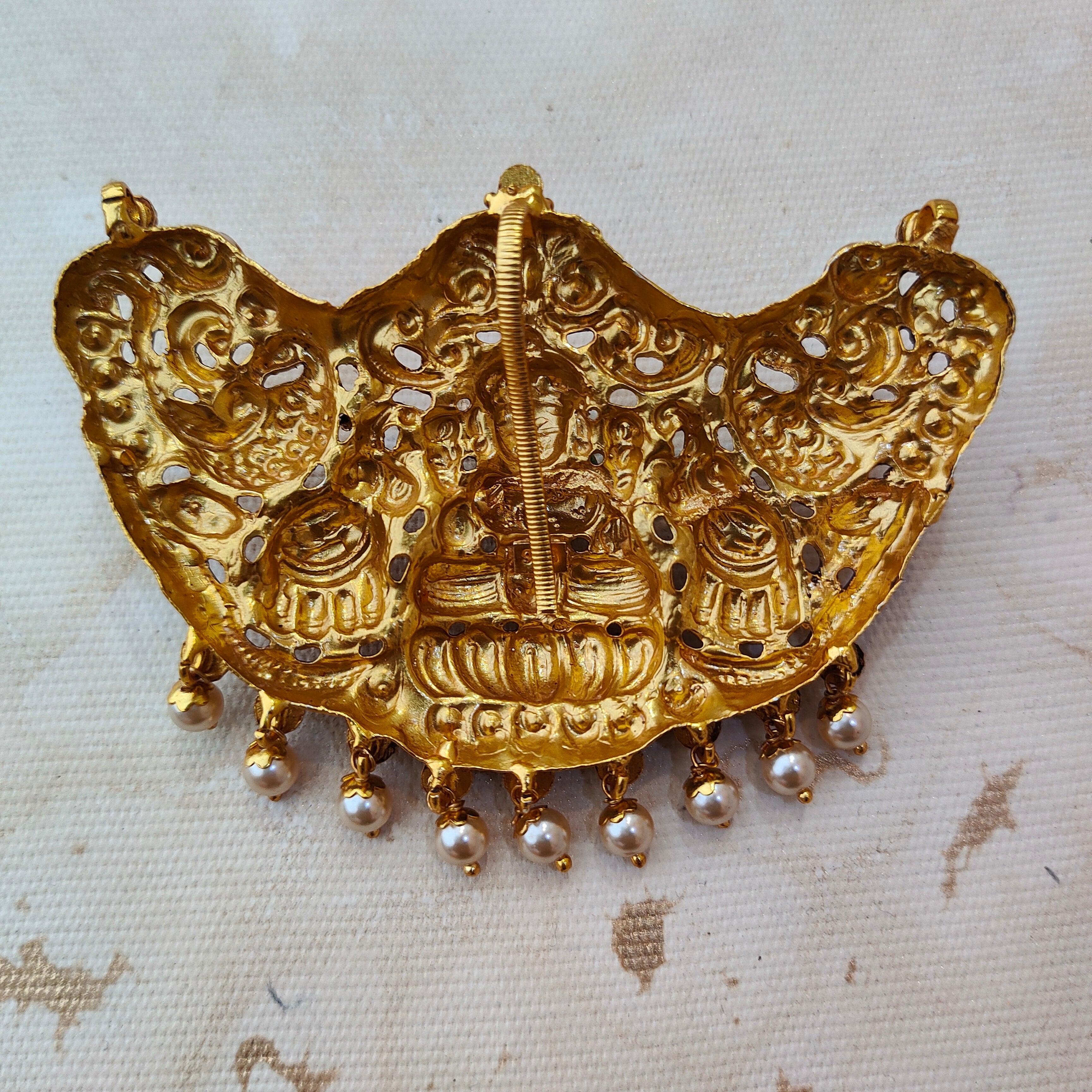 925 Silver Gold plated Lakshmi Pendant-1381