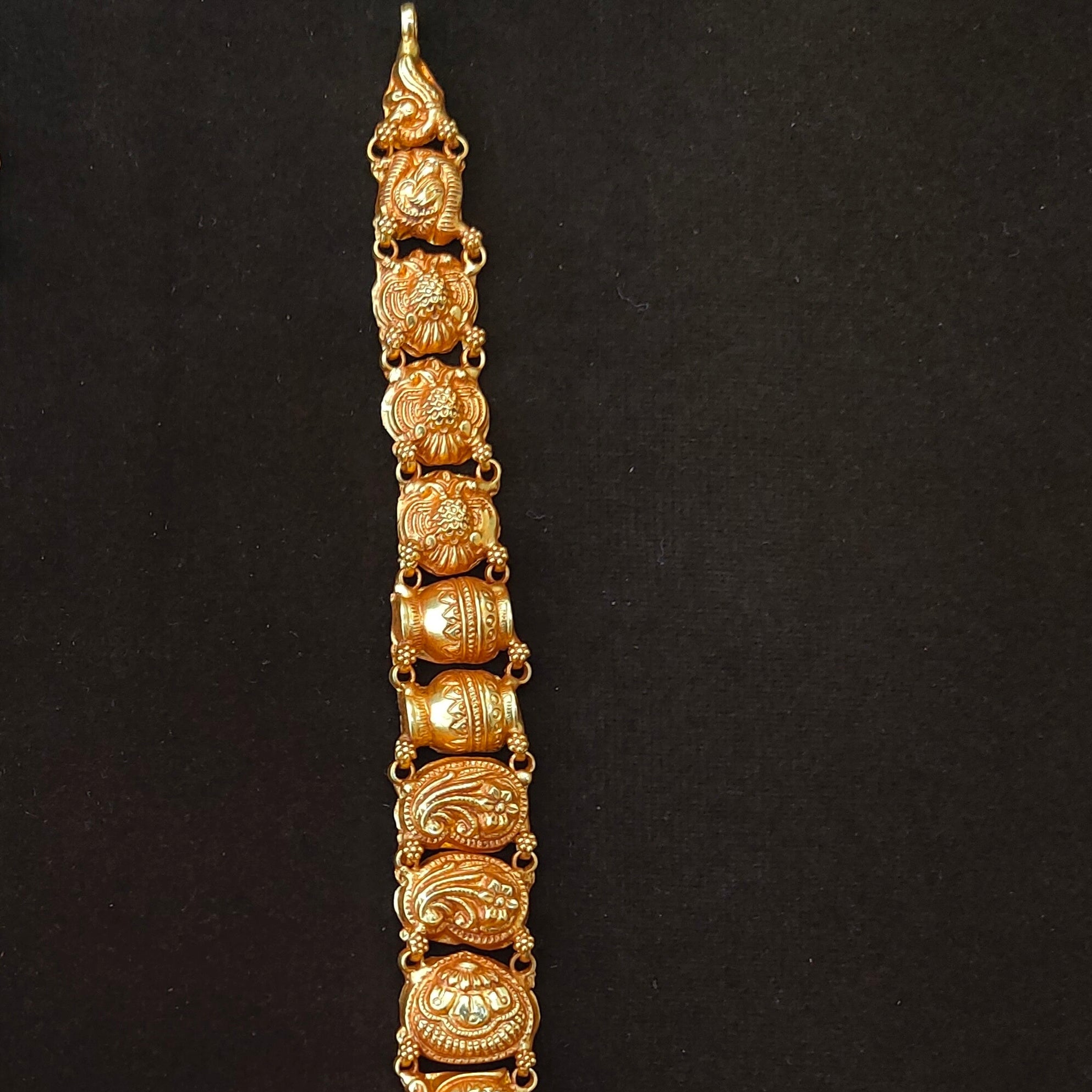 925 Silver Gold Plated Nakshi Haram-1892