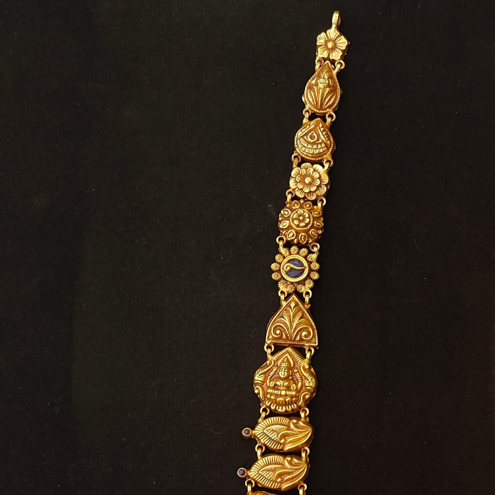 925 Silver Gold Plated Nakshi Haram-1890