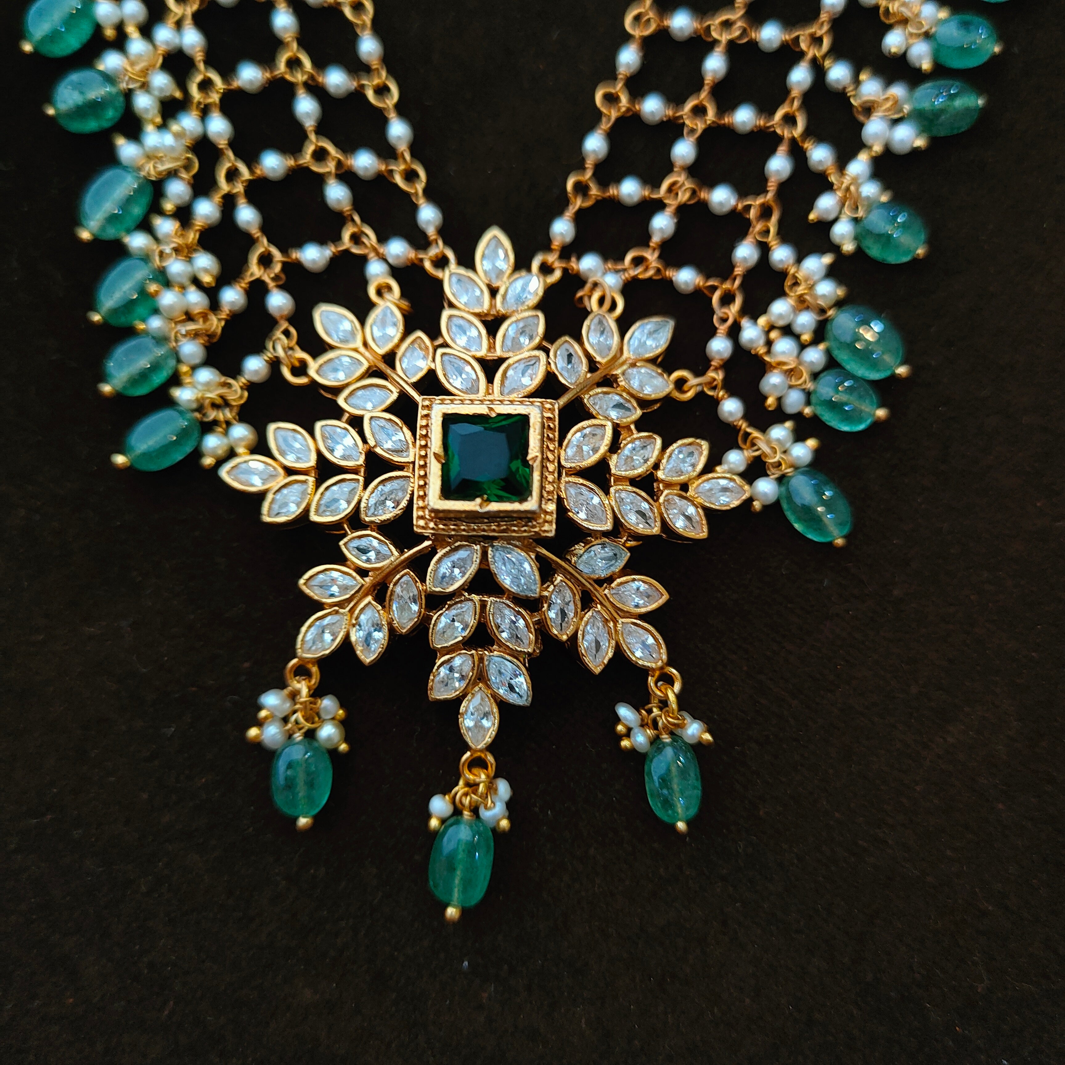 925 Silver Gold Plated Flower beads Haram-1346