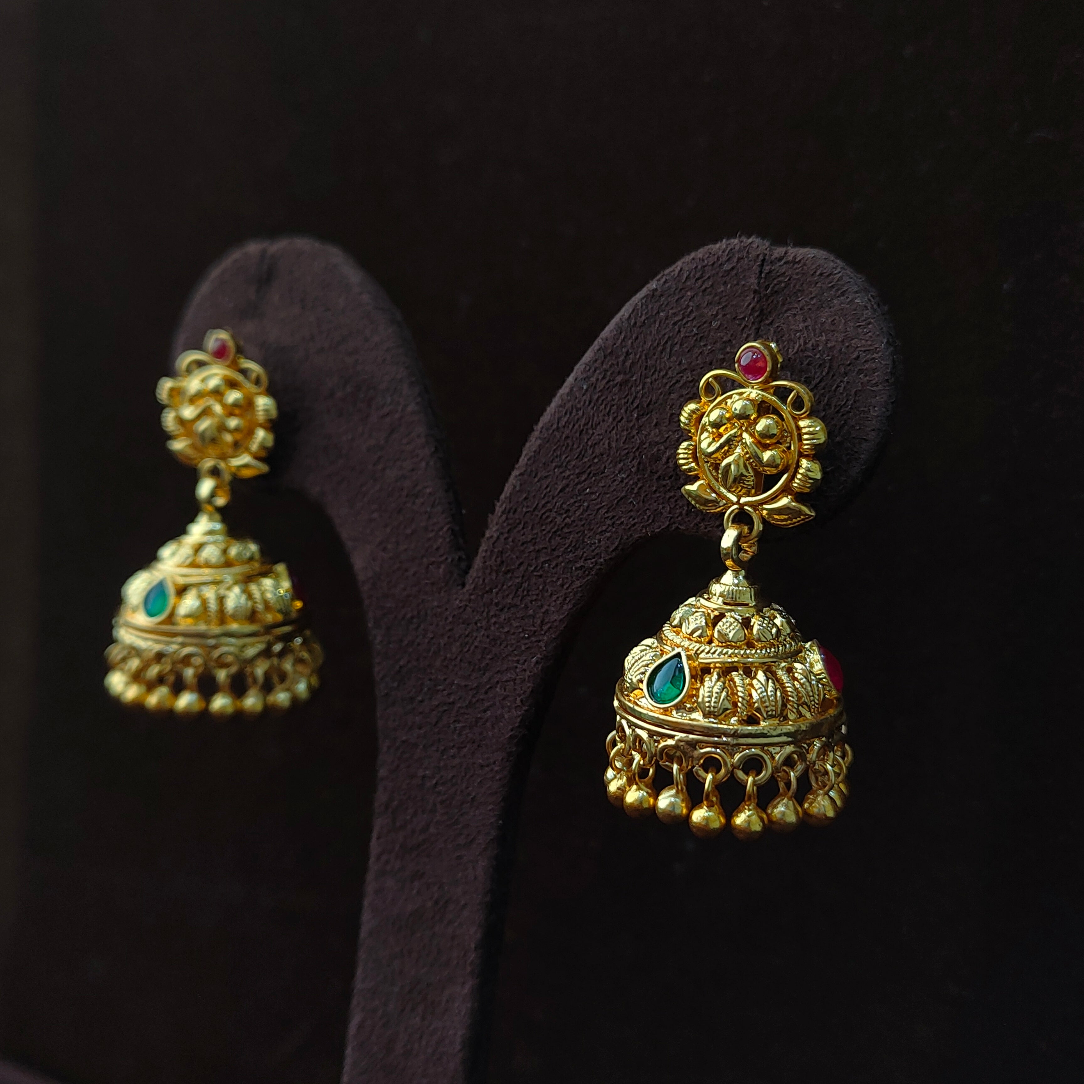925 Silver Gold Plated Jhumka-1382