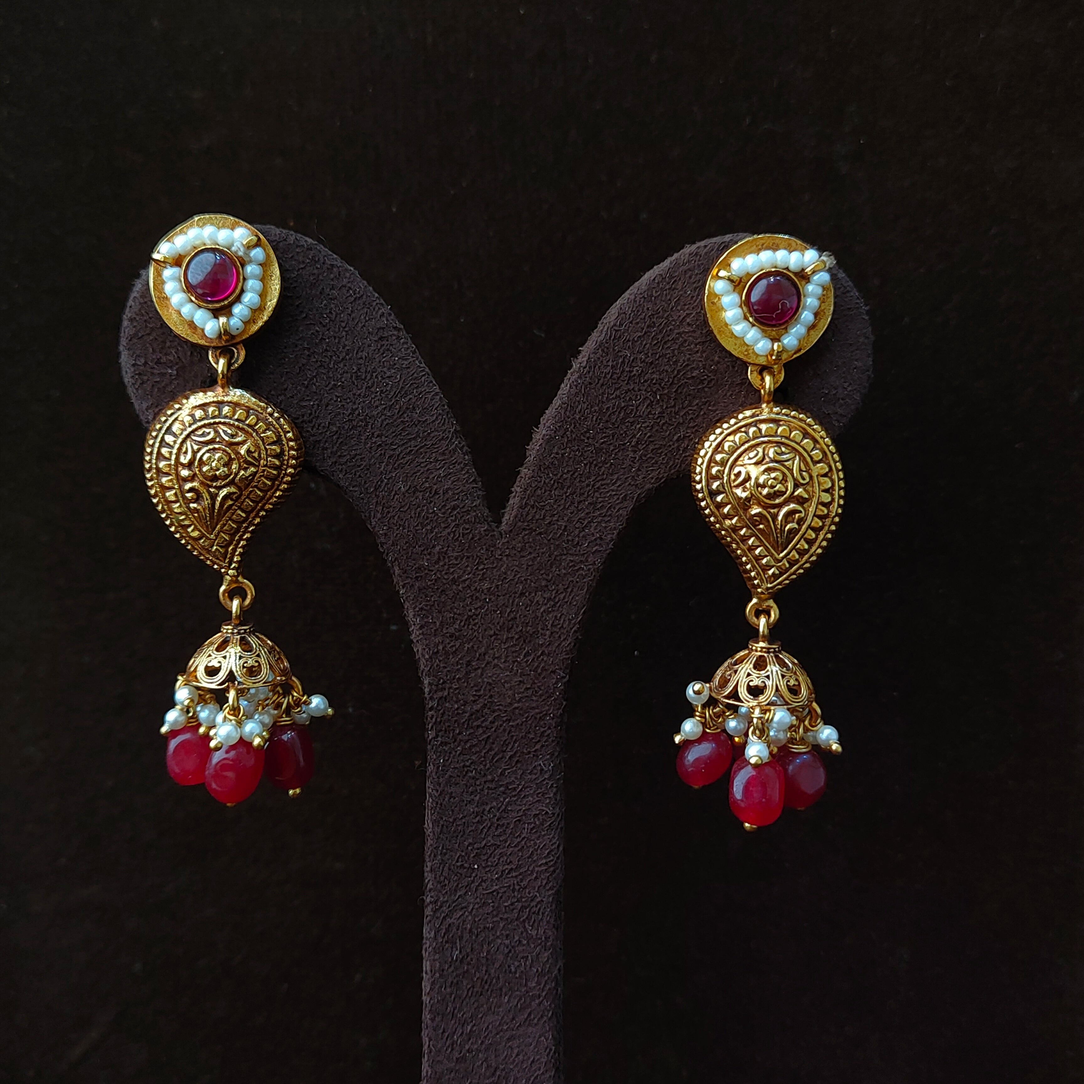 925 Silver Gold Plated Earring-0041