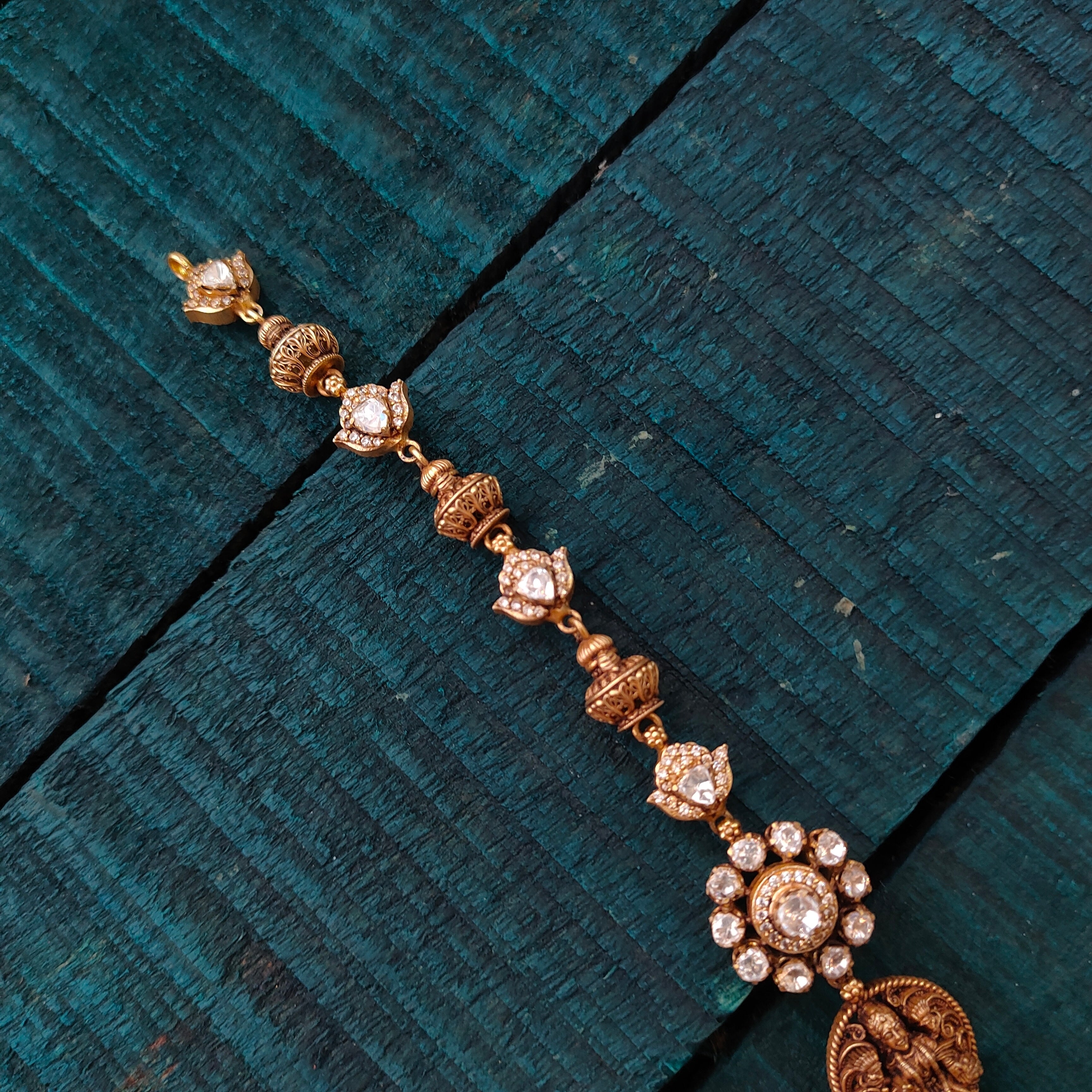 925 Silver Antique Vishnu Haram - 1490 ( MADE TO ORDER )