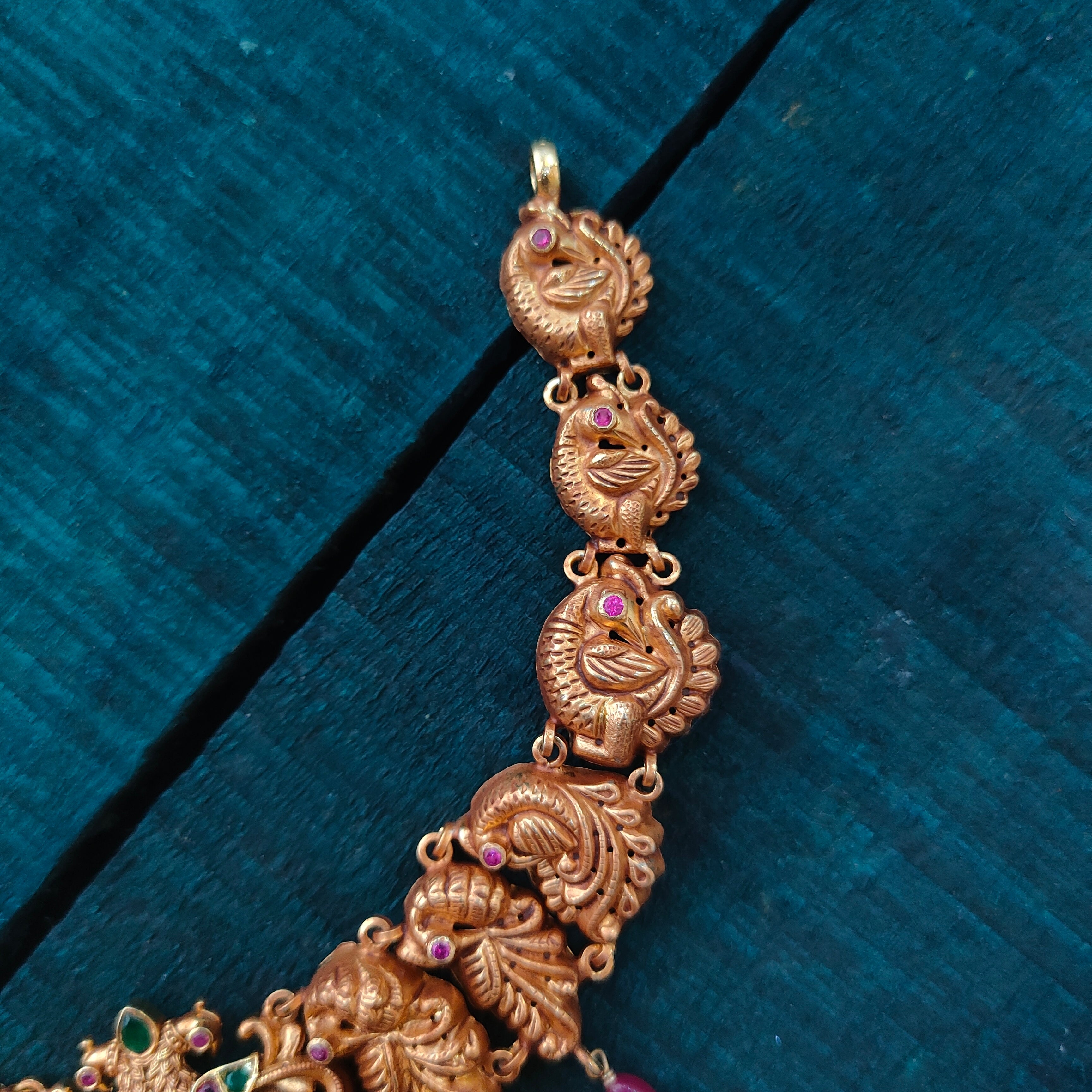 925 Silver Gold Plated Lakshmi Necklace -1421