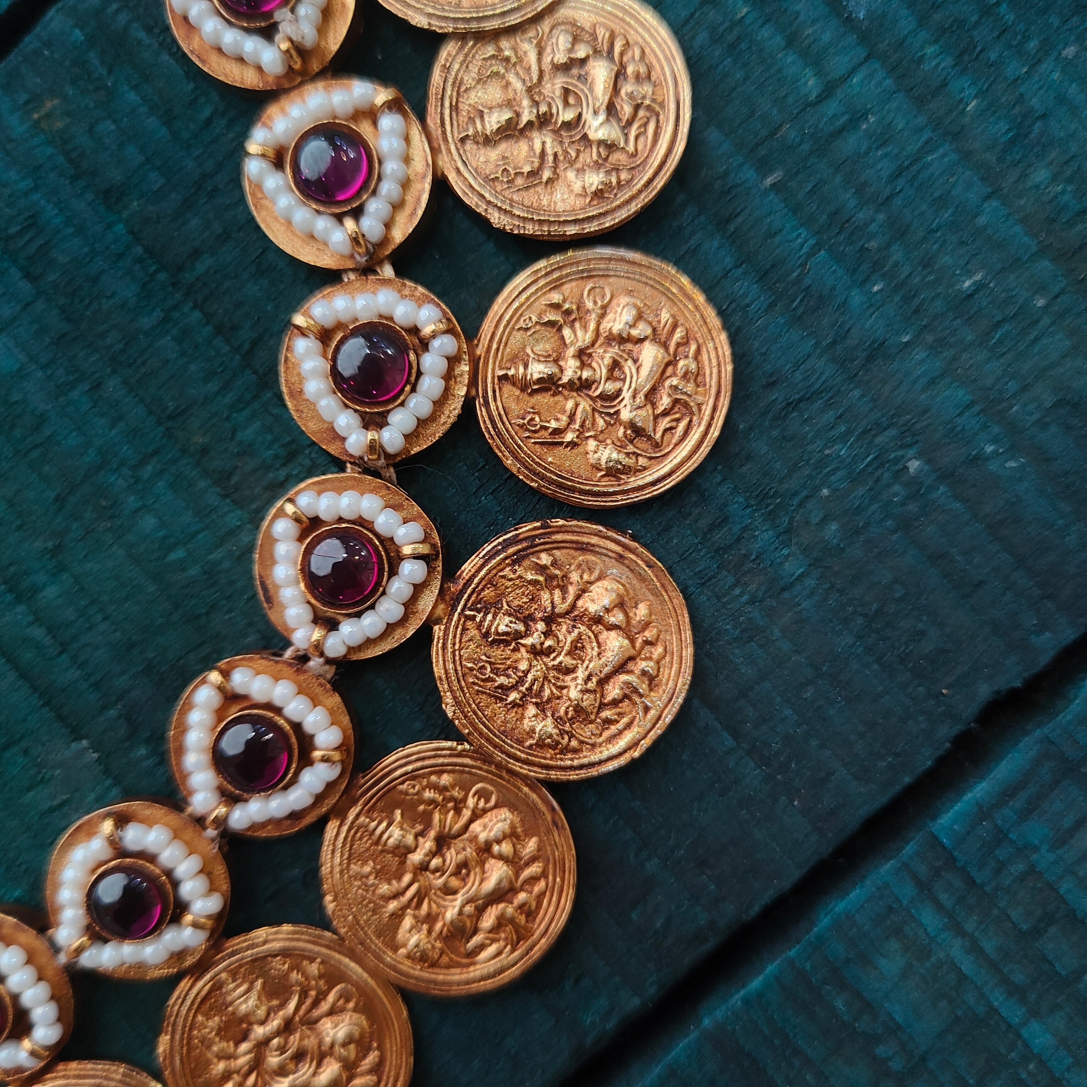 925 Silver Lakshmi Coin Necklace Set -1442