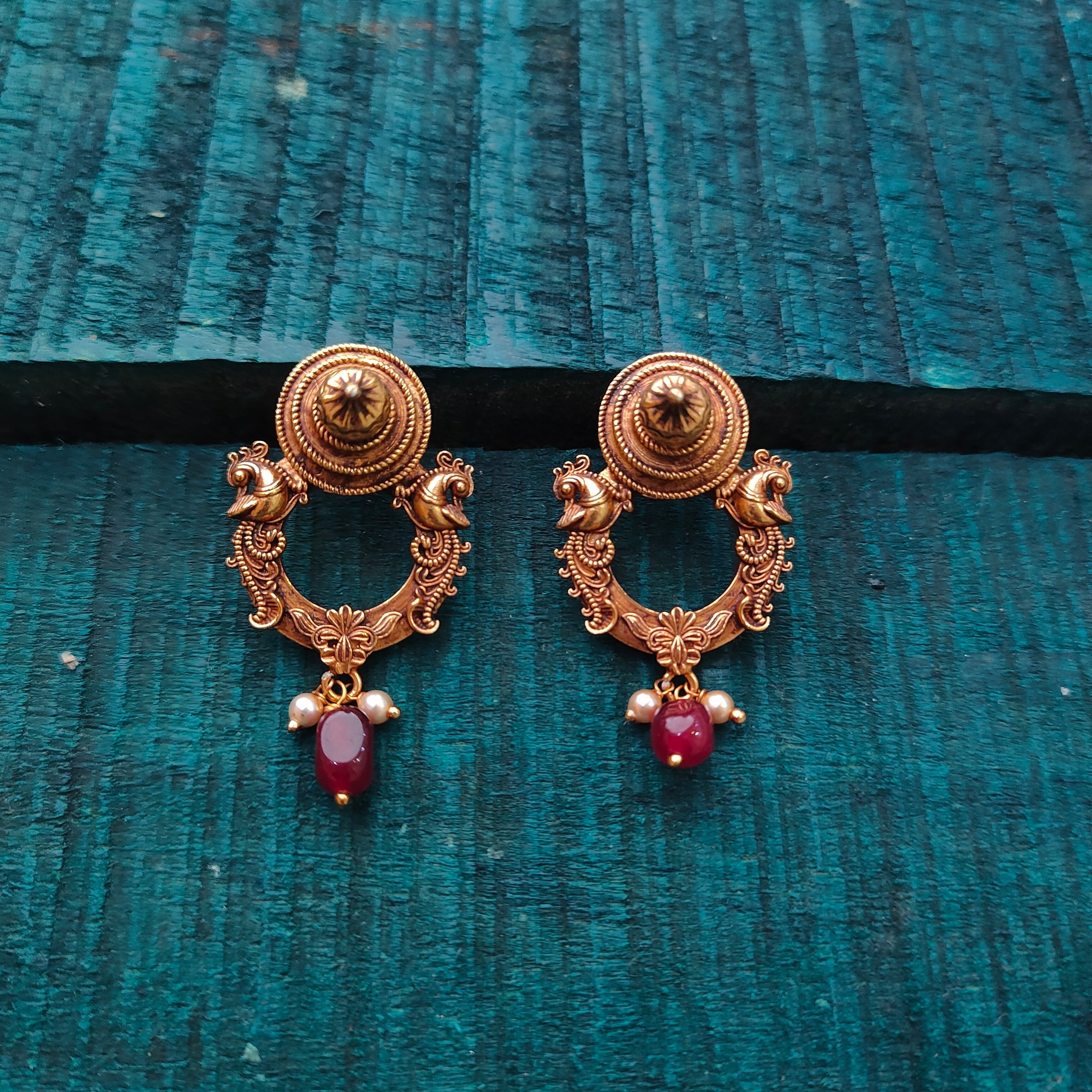 925 Silver Mayura Petals Earring - 1445