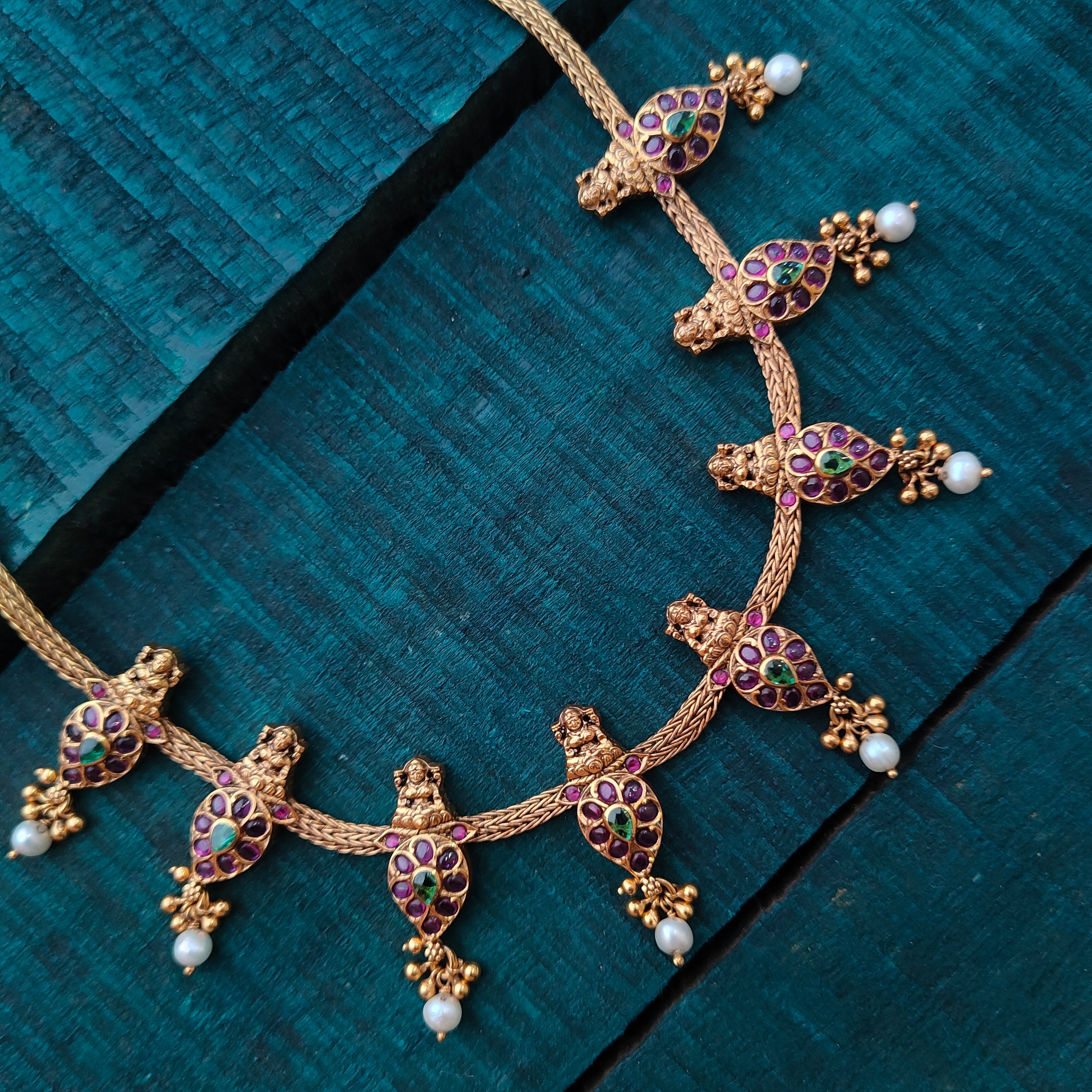 925 Silver Traditional Lakshmi Necklace -1345