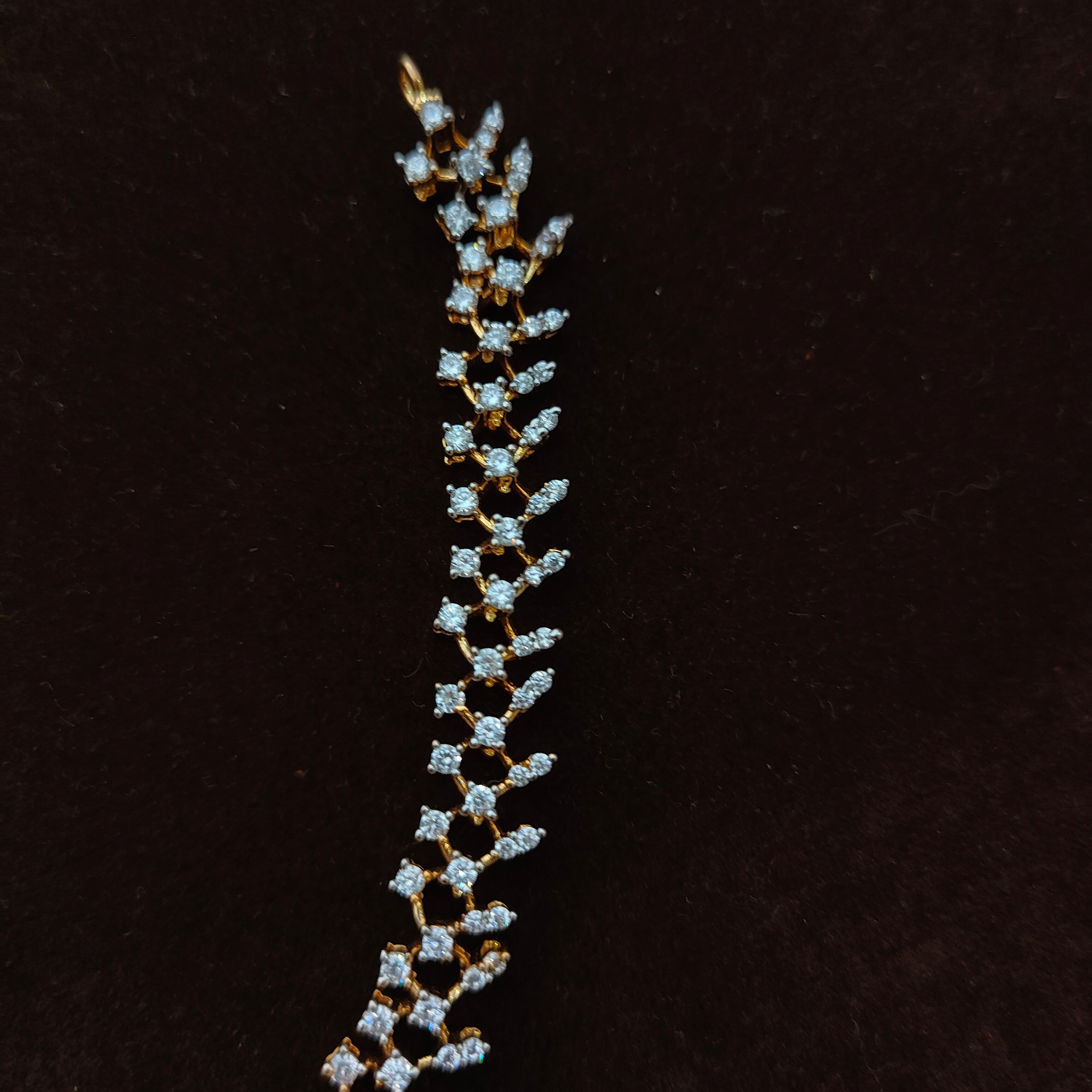 925 Silver Gold Plated CZ Necklace set-1351