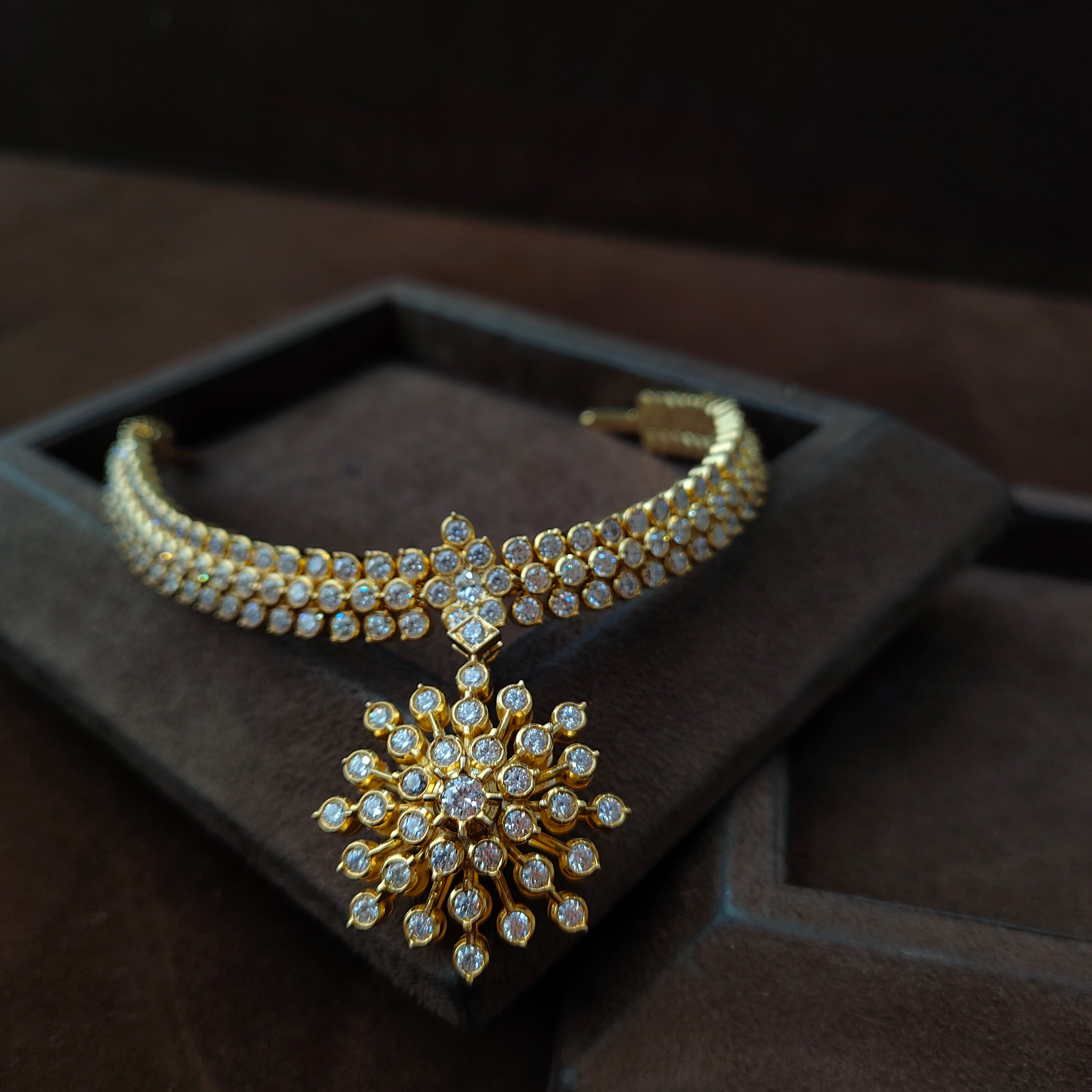 925 Gold plated  Padmini Attigai Necklace -5563