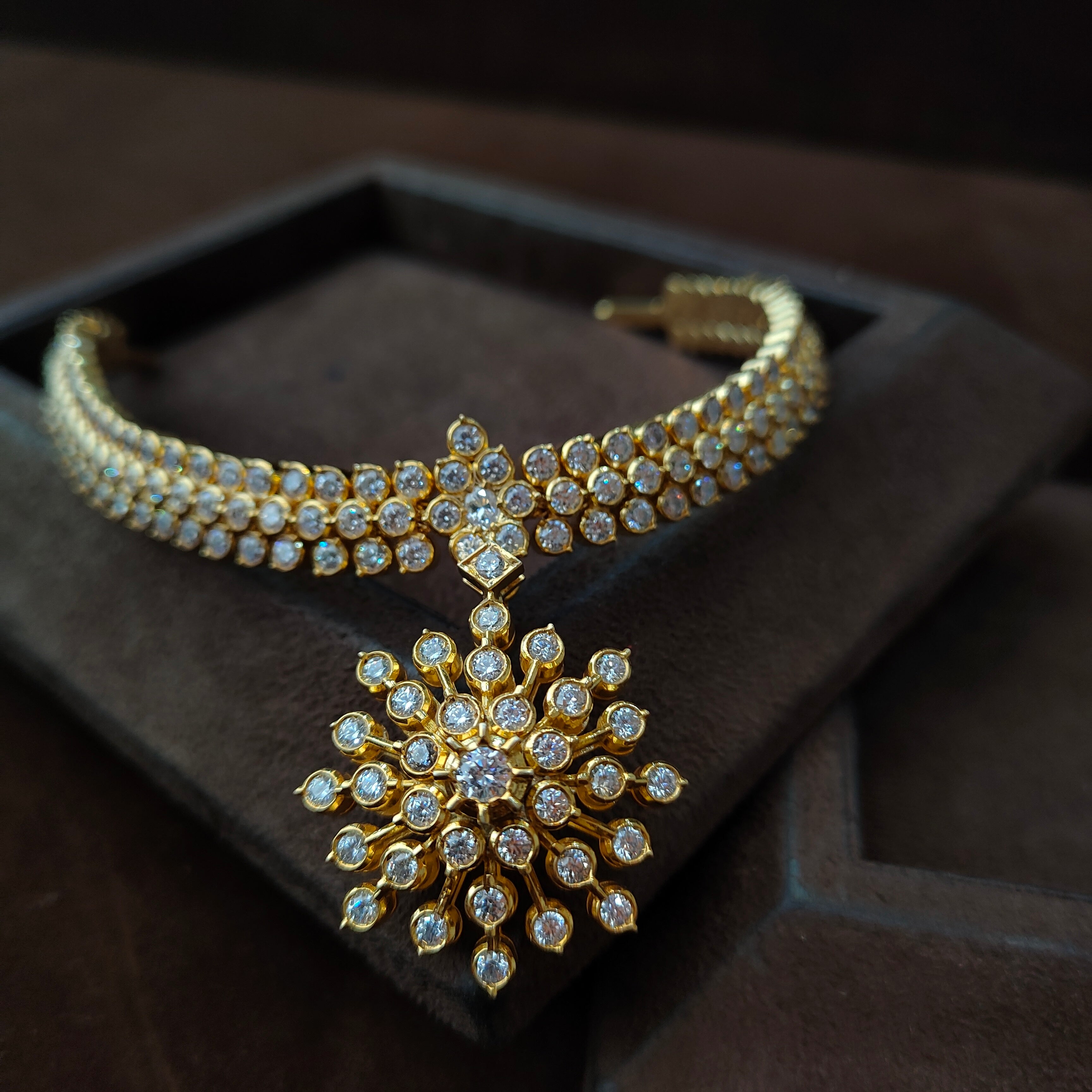 925 Gold plated  Padmini Attigai Necklace -5563