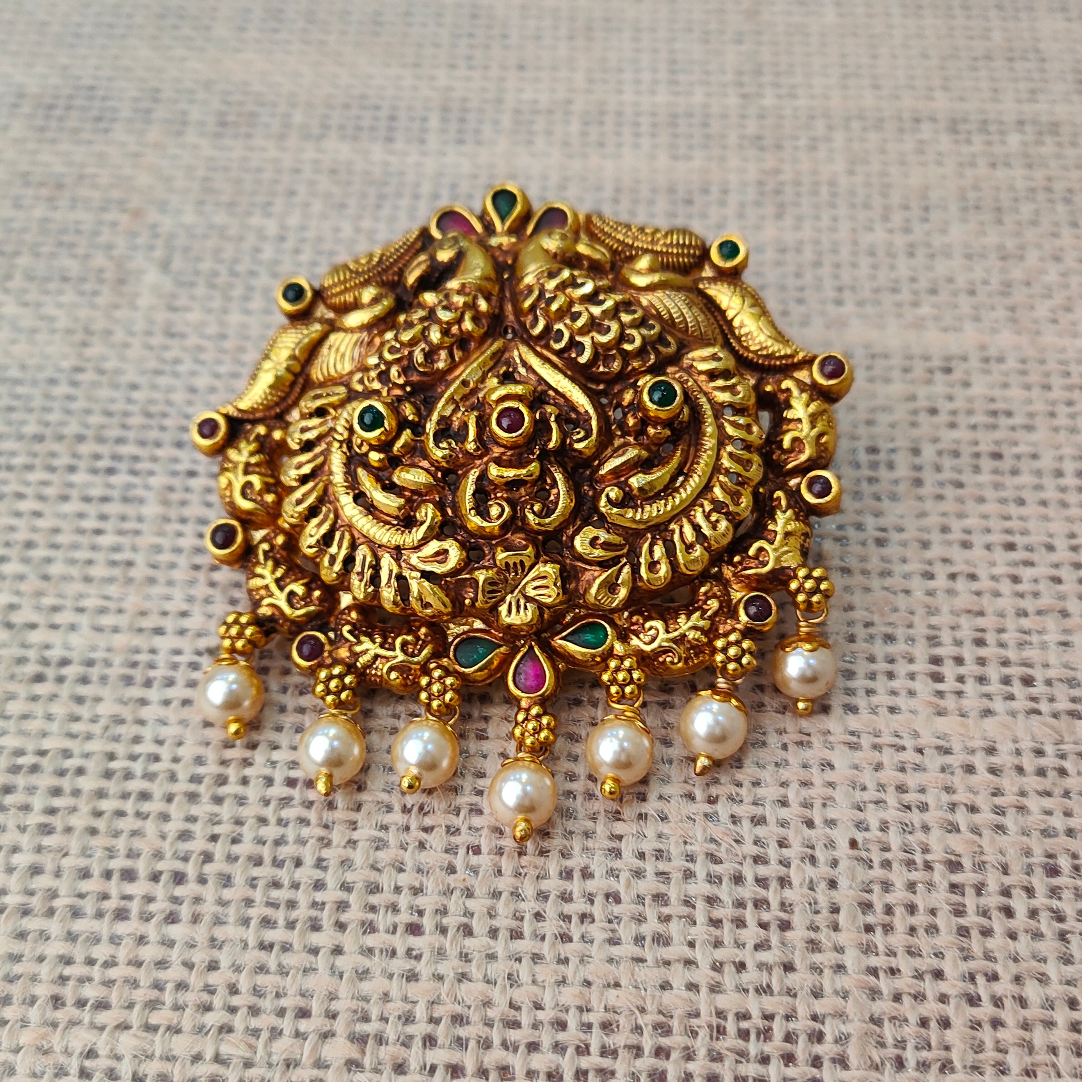 925 Silver Gold plated Peacock Pendant-5585