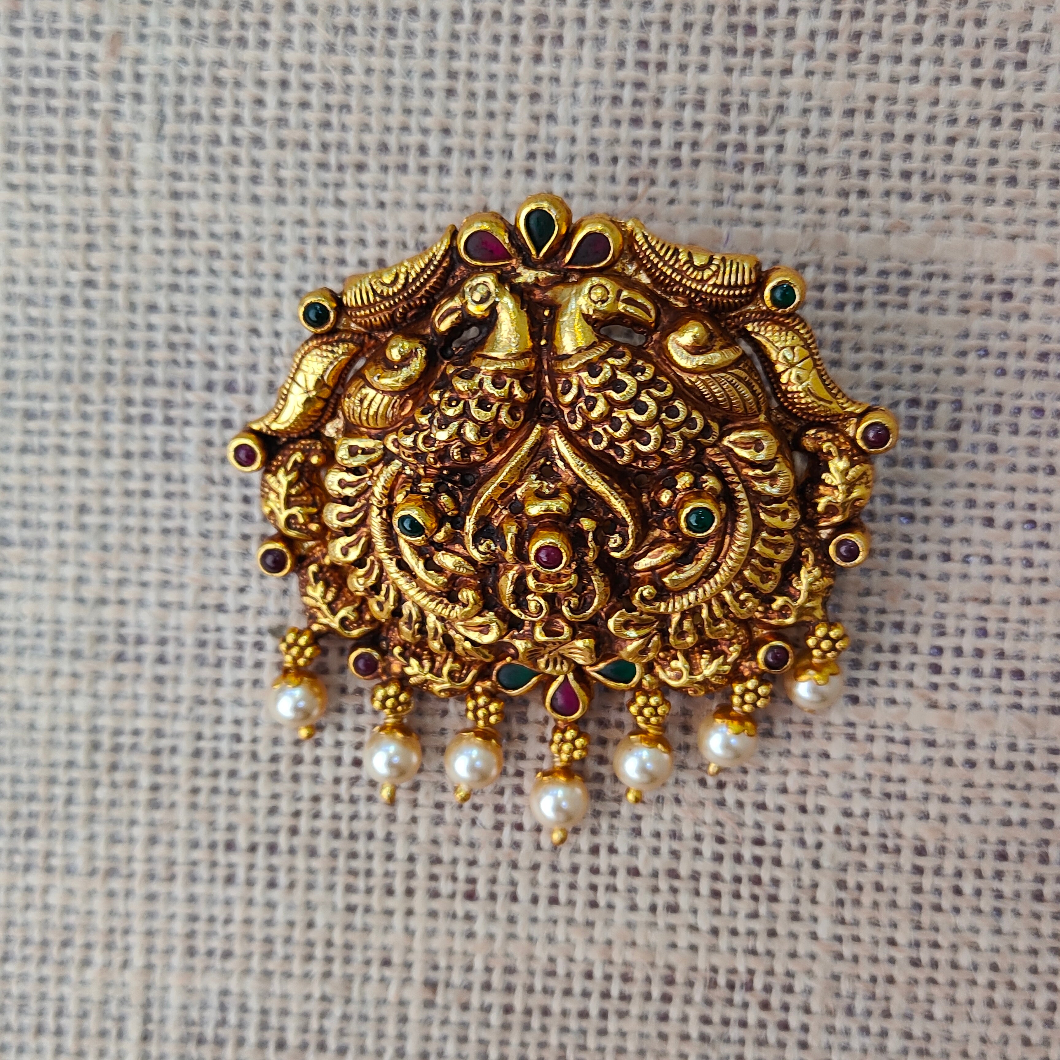 925 Silver Gold plated Peacock Pendant-5585